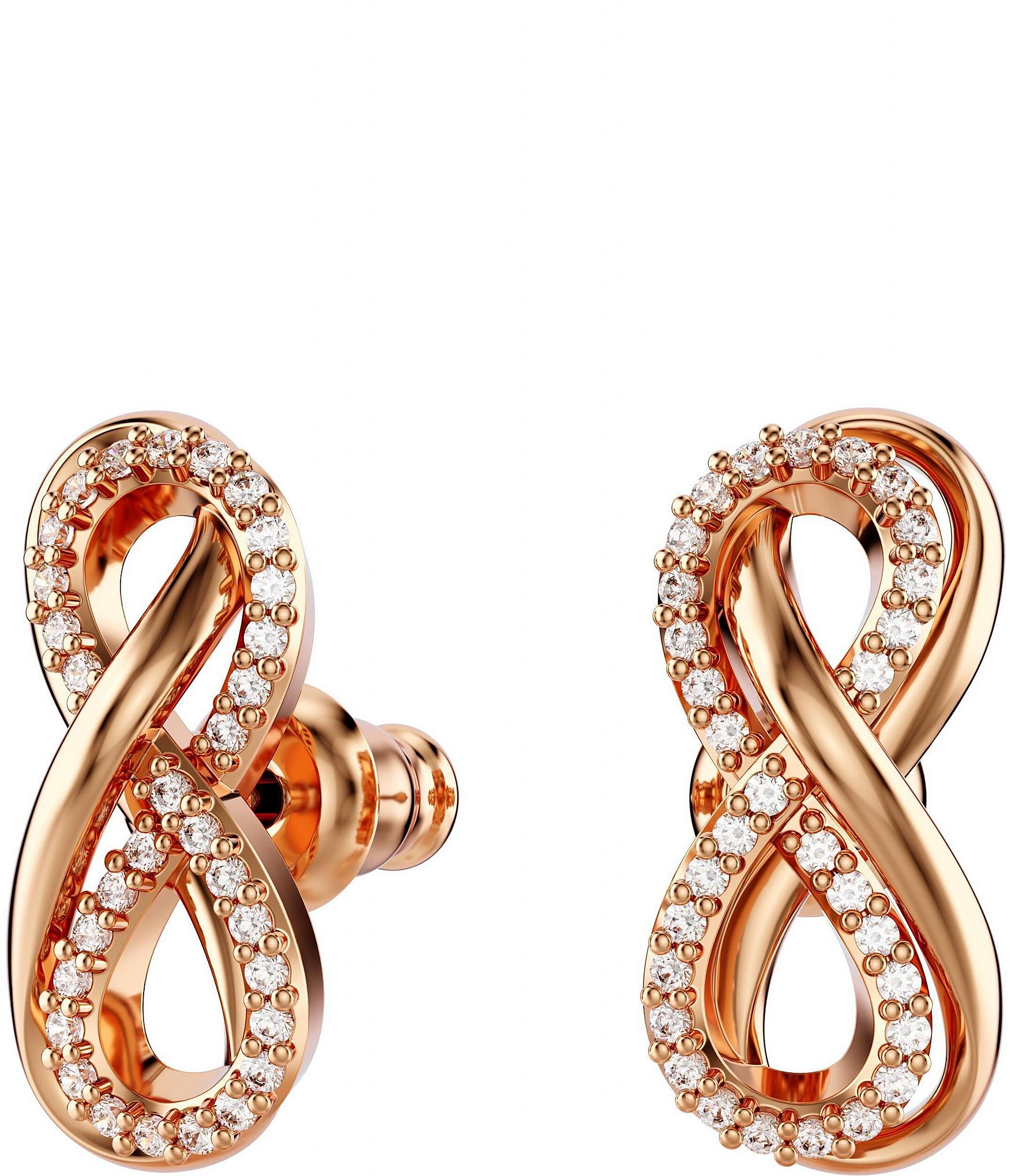 Swarovski Hyperbola Crystal Infinity Stud Earrings