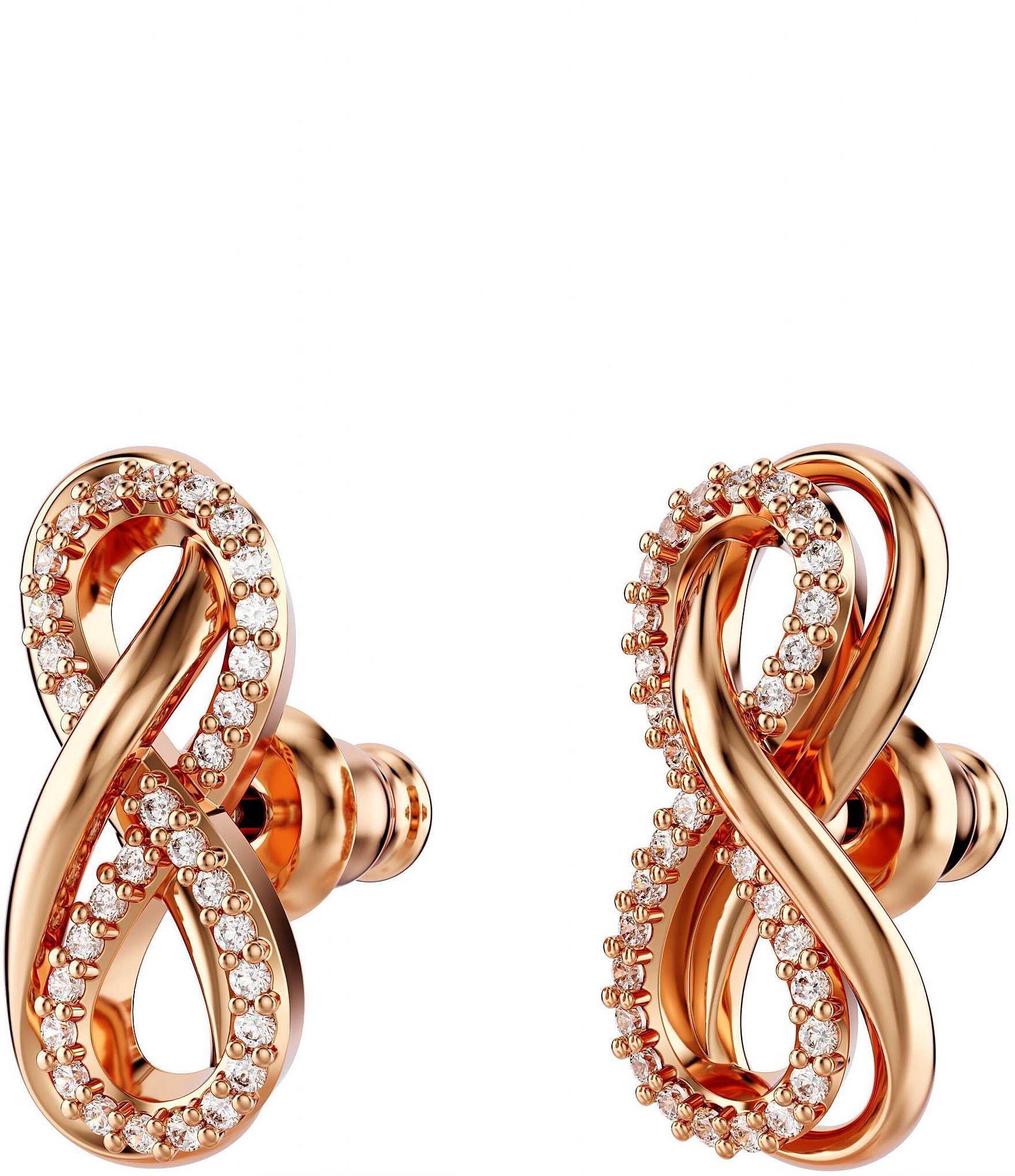 Swarovski Hyperbola Crystal Infinity Stud Earrings