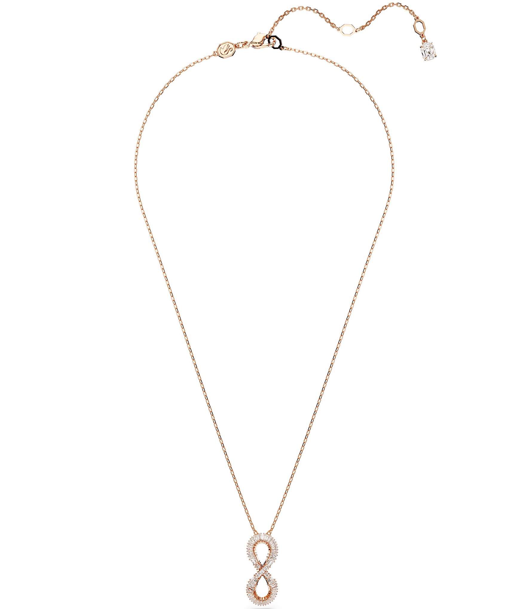 Swarovski Hyperbola Infinity Rose Gold Crystal Short Pendant Necklace