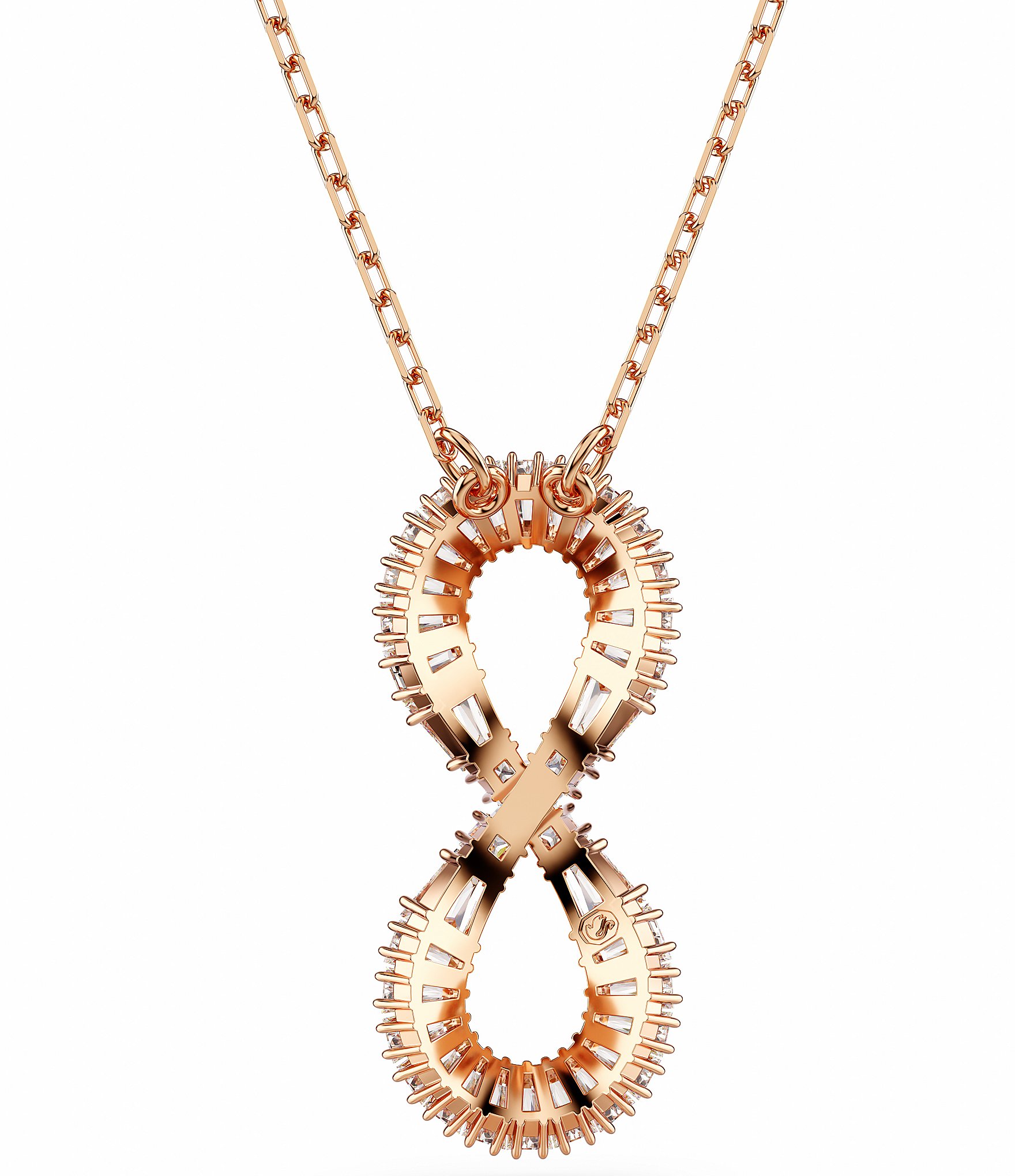 Swarovski Hyperbola Infinity Rose Gold Crystal Short Pendant Necklace