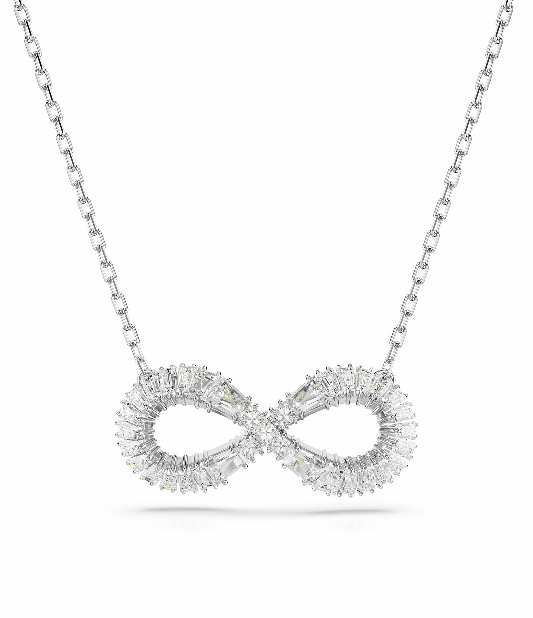 Swarovski Hyperbola Crystal Infinity Silver Short Pendant Necklace