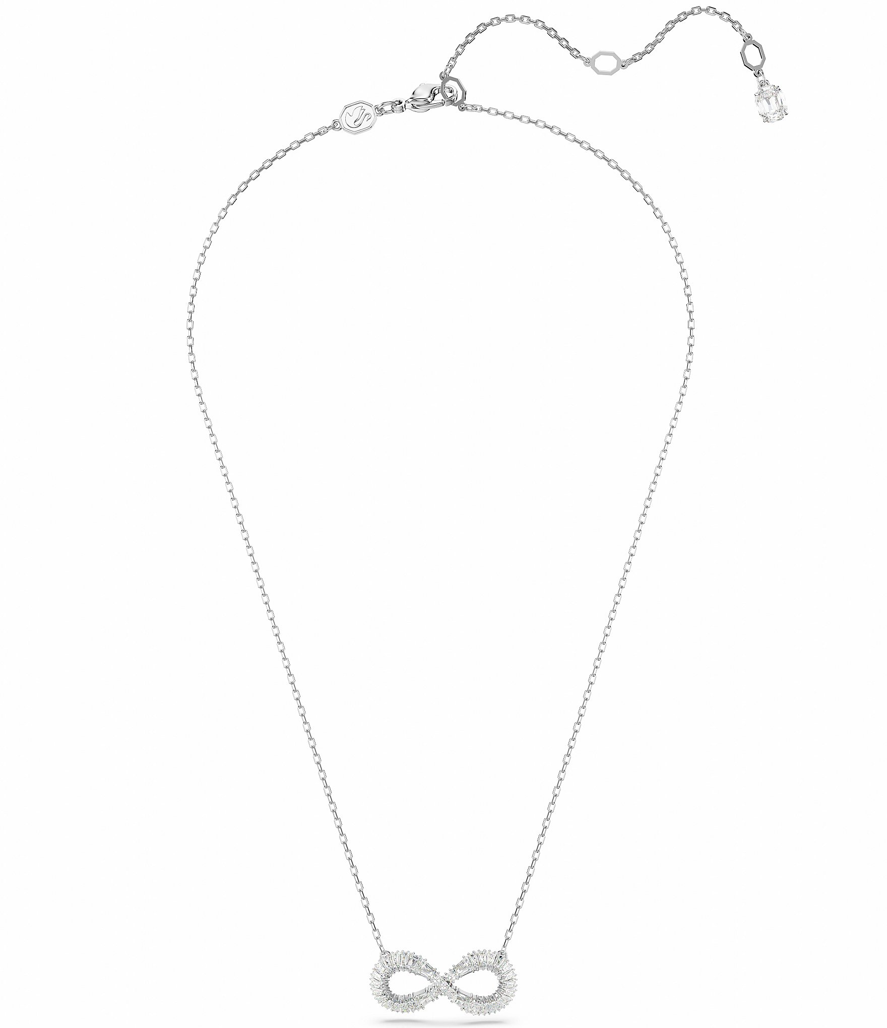 Swarovski Hyperbola Crystal Infinity Silver Short Pendant Necklace