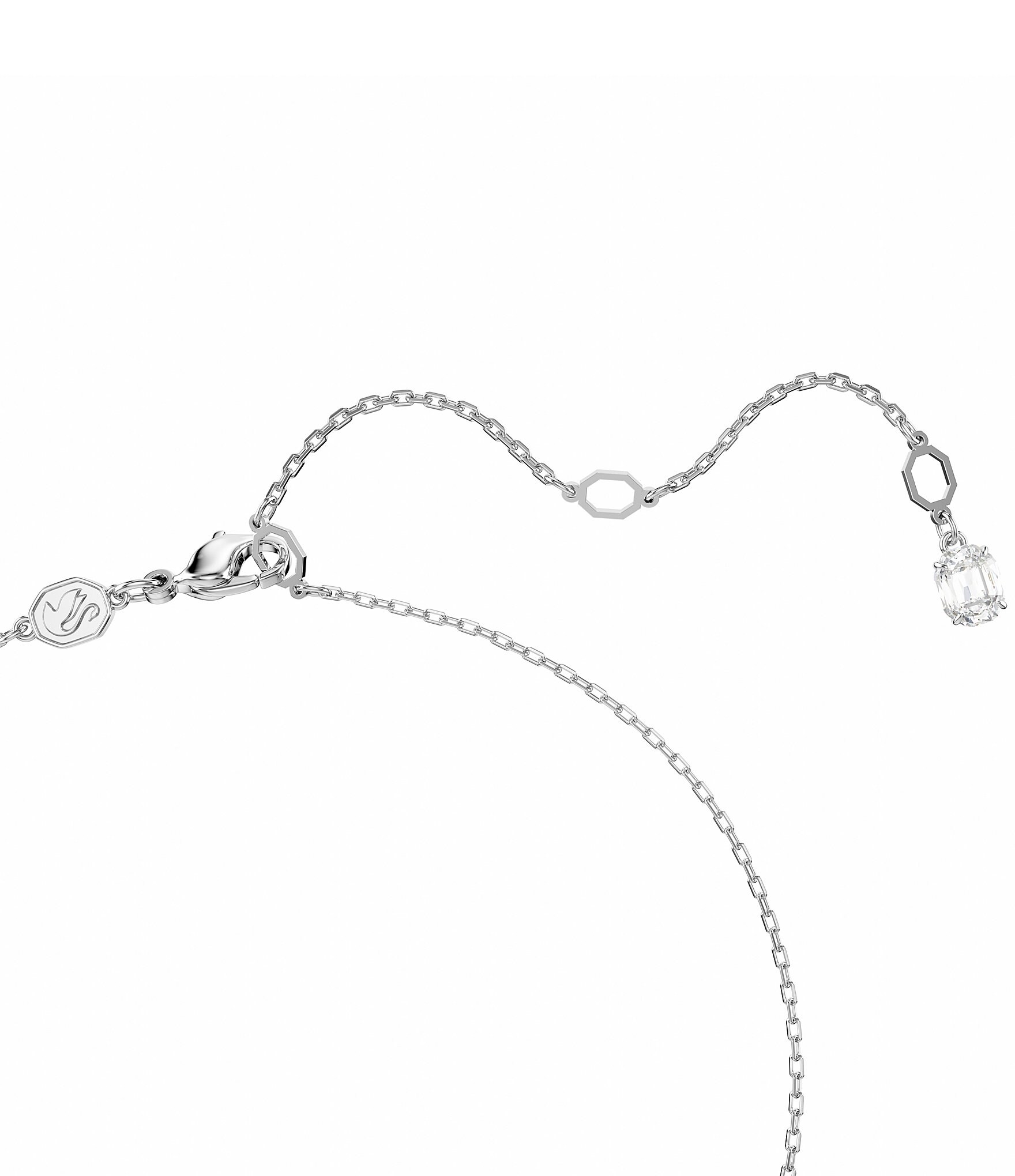 Swarovski Hyperbola Crystal Infinity Silver Short Pendant Necklace