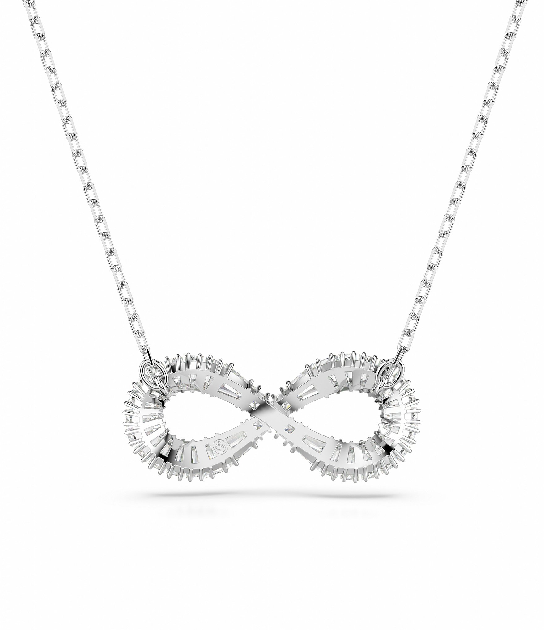 Swarovski Hyperbola Crystal Infinity Silver Short Pendant Necklace