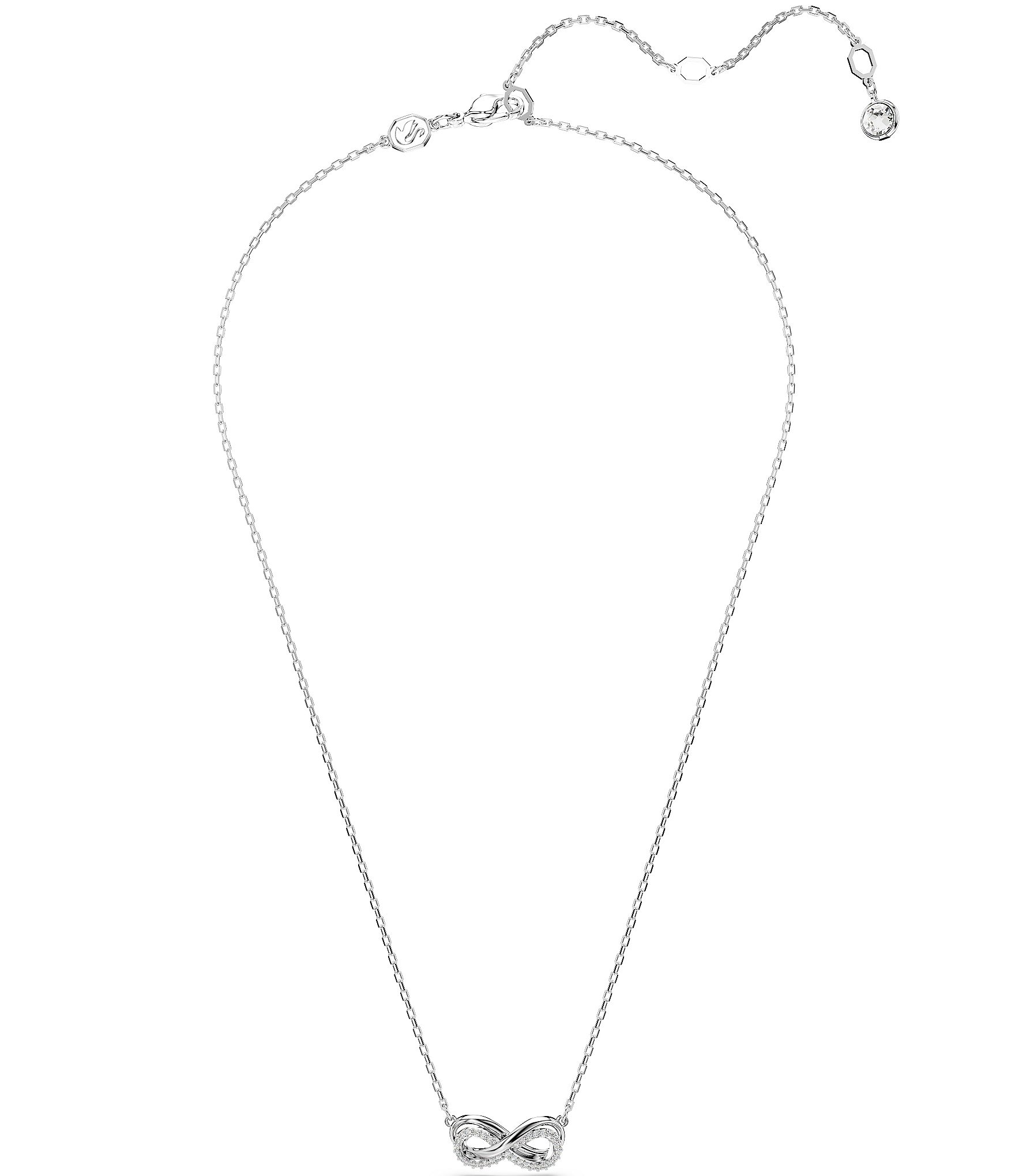 Swarovski Hyperbola Infinity Silver Crystal Short Pendant Necklace ...