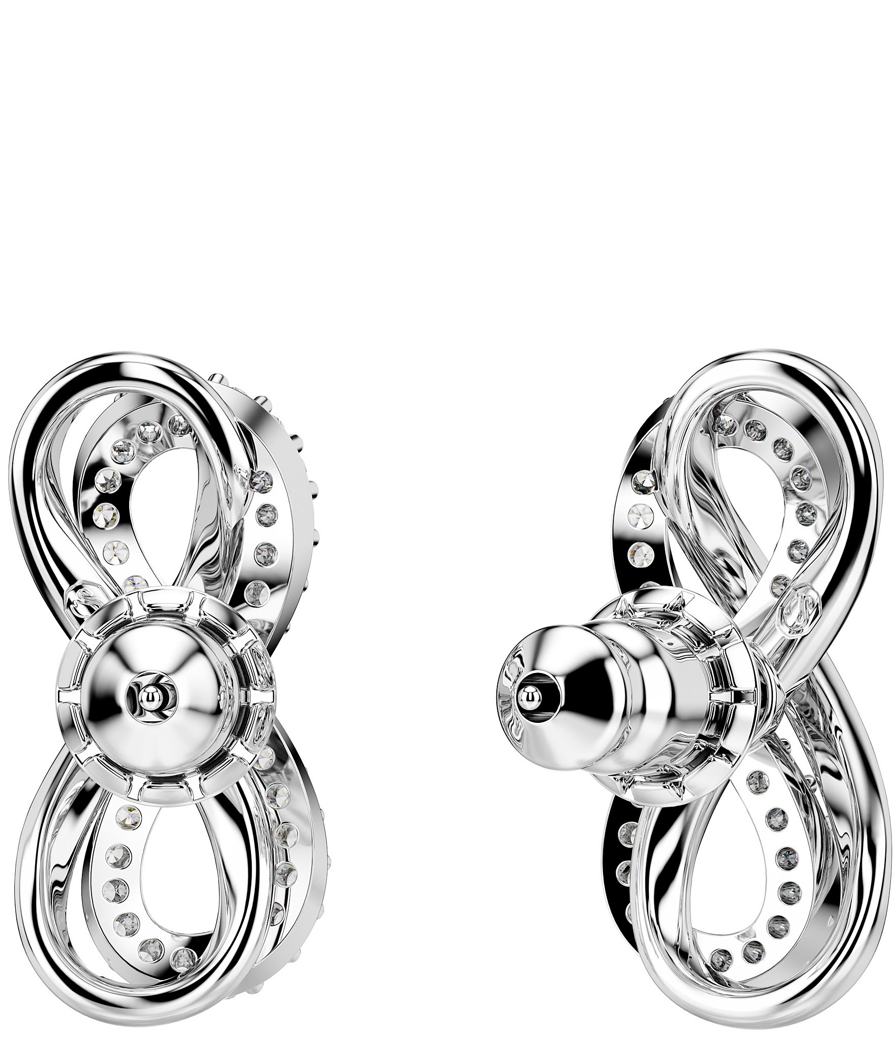 Swarovski Hyperbola Infinity Silver Crystal Stud Earrings