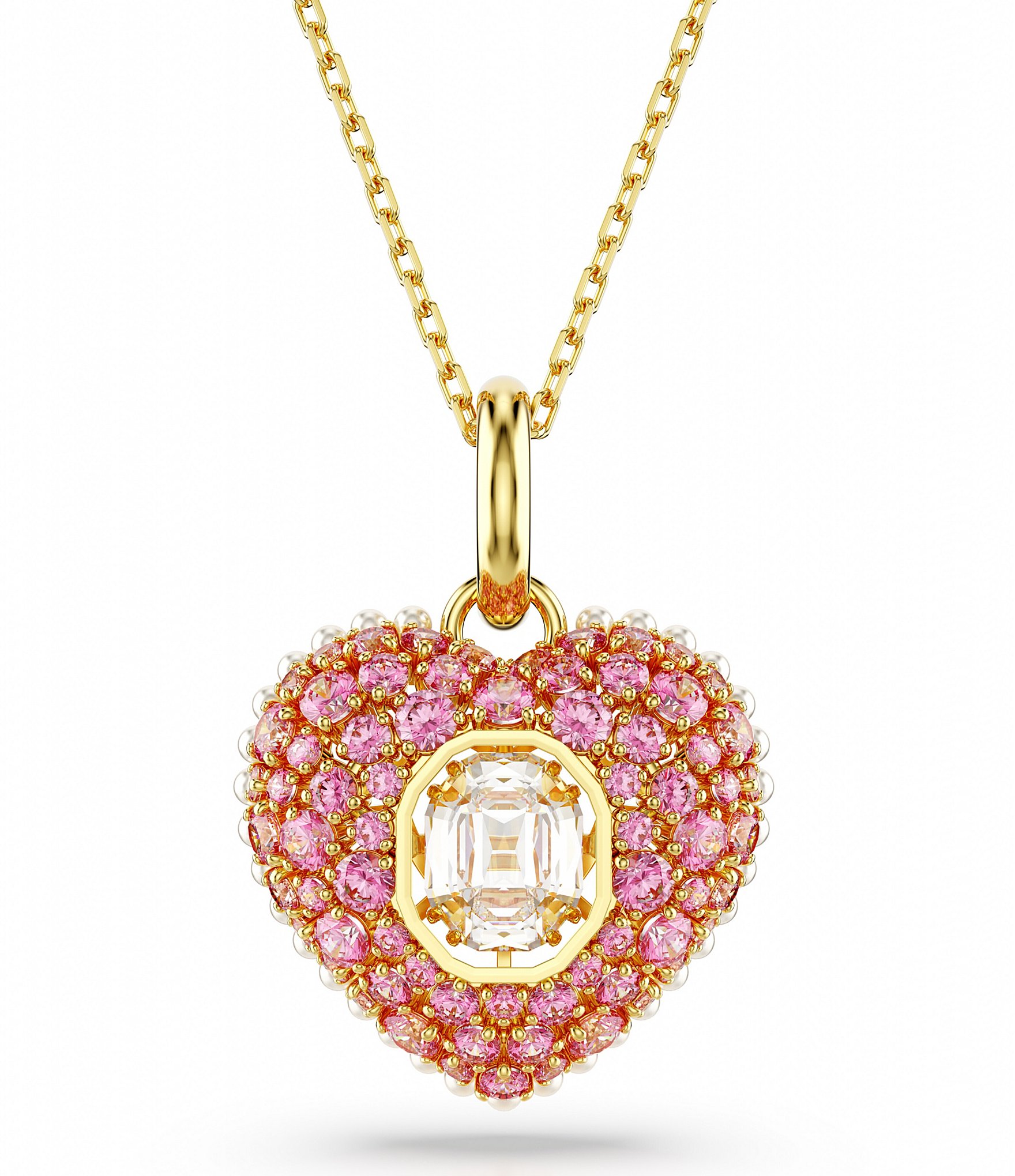 Swarovski Hyperbola Pendant Octagon Cut Crystal Heart Necklace