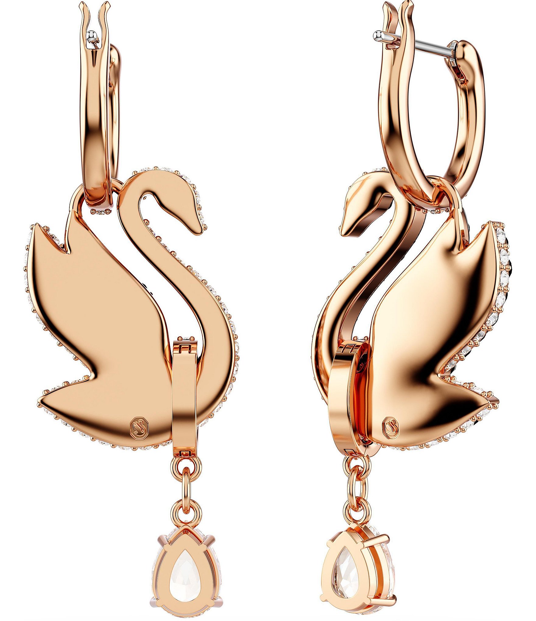 Swarovski Iconic Crystal Swan Drop Earrings