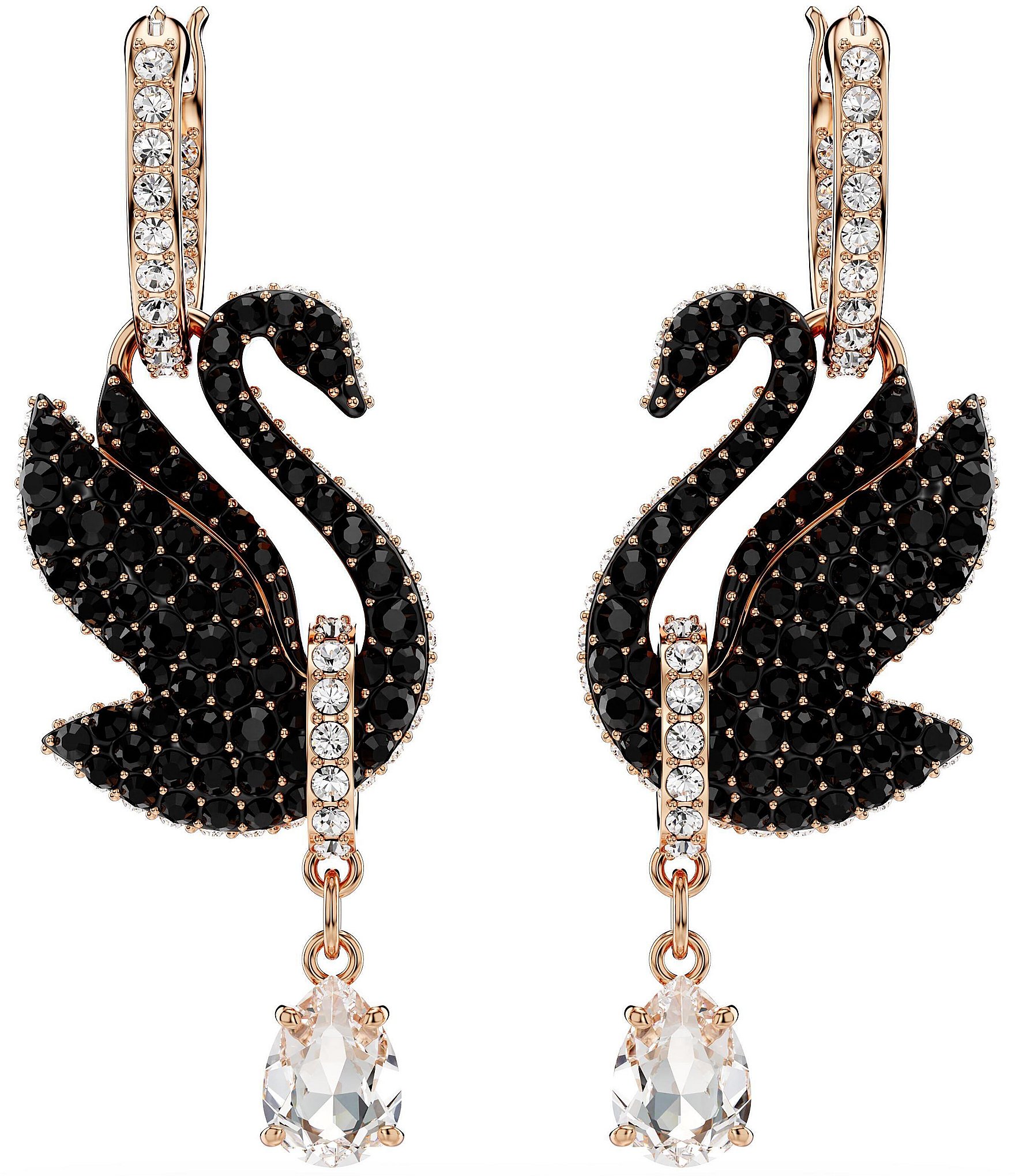 Swarovski Iconic Crystal Swan Drop Earrings