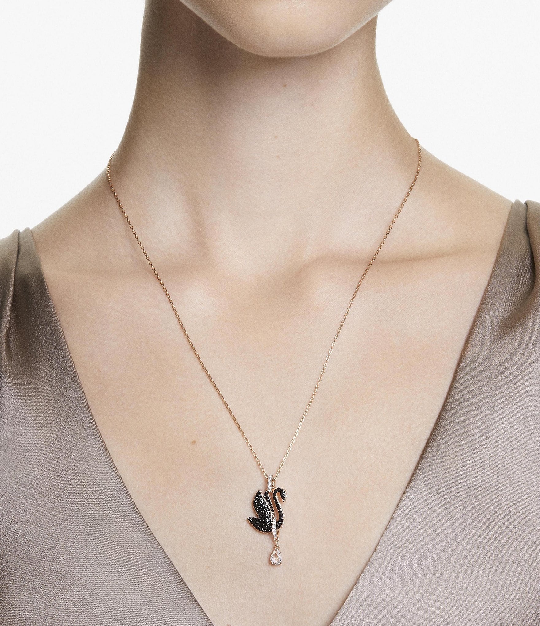 Swarovski Iconic Swan Crystal Short Pendant Necklace