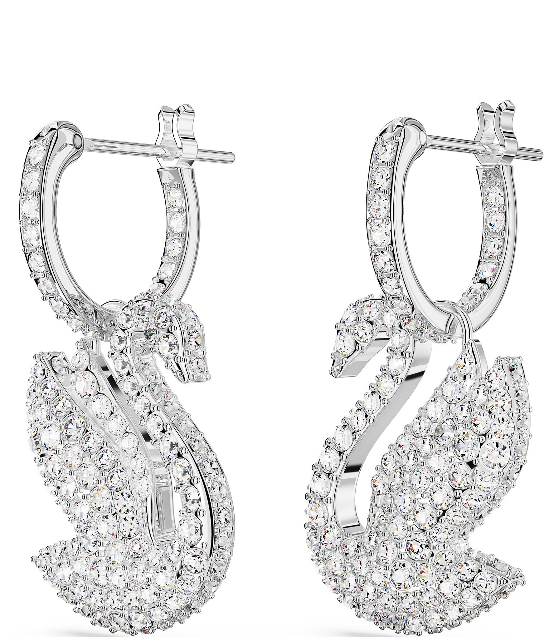 Swarovski Iconic Swan Crystal Hoop Earrings