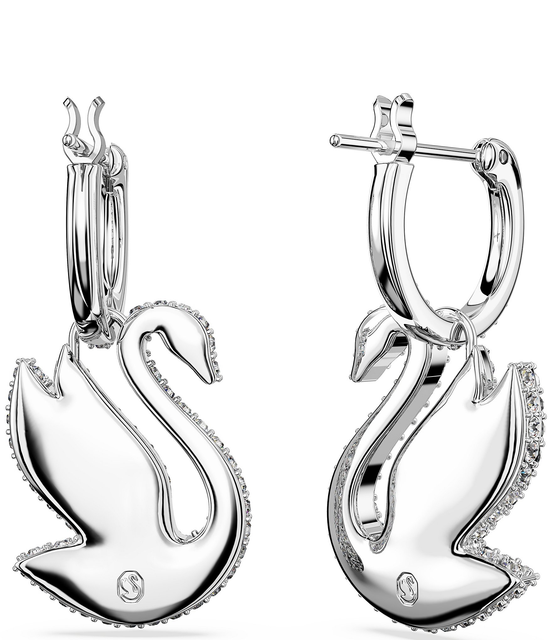 Swarovski Iconic Swan Crystal Hoop Earrings