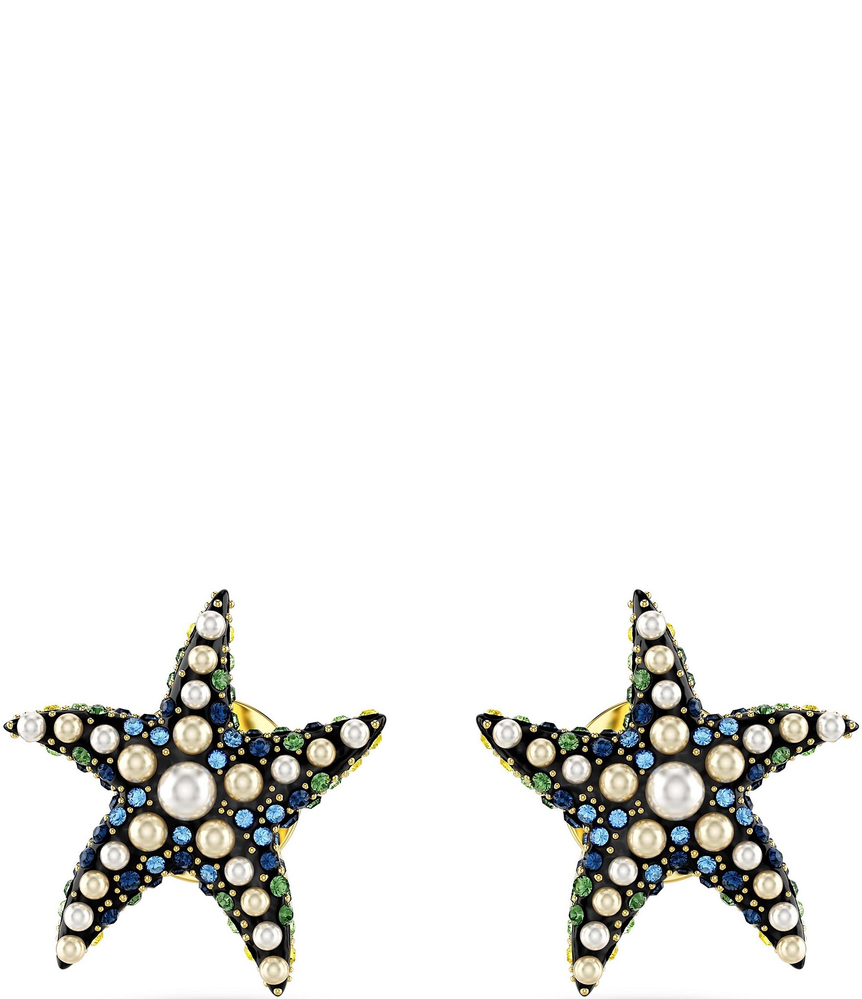 Swarovski Idyllia Crystal and Pearl Starfish Stud Earrings