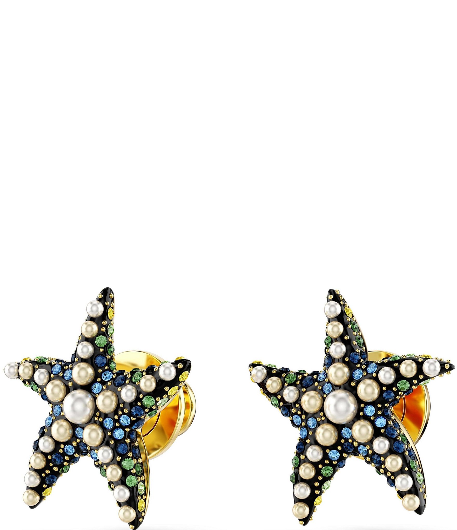 Swarovski Idyllia Crystal and Pearl Starfish Stud Earrings