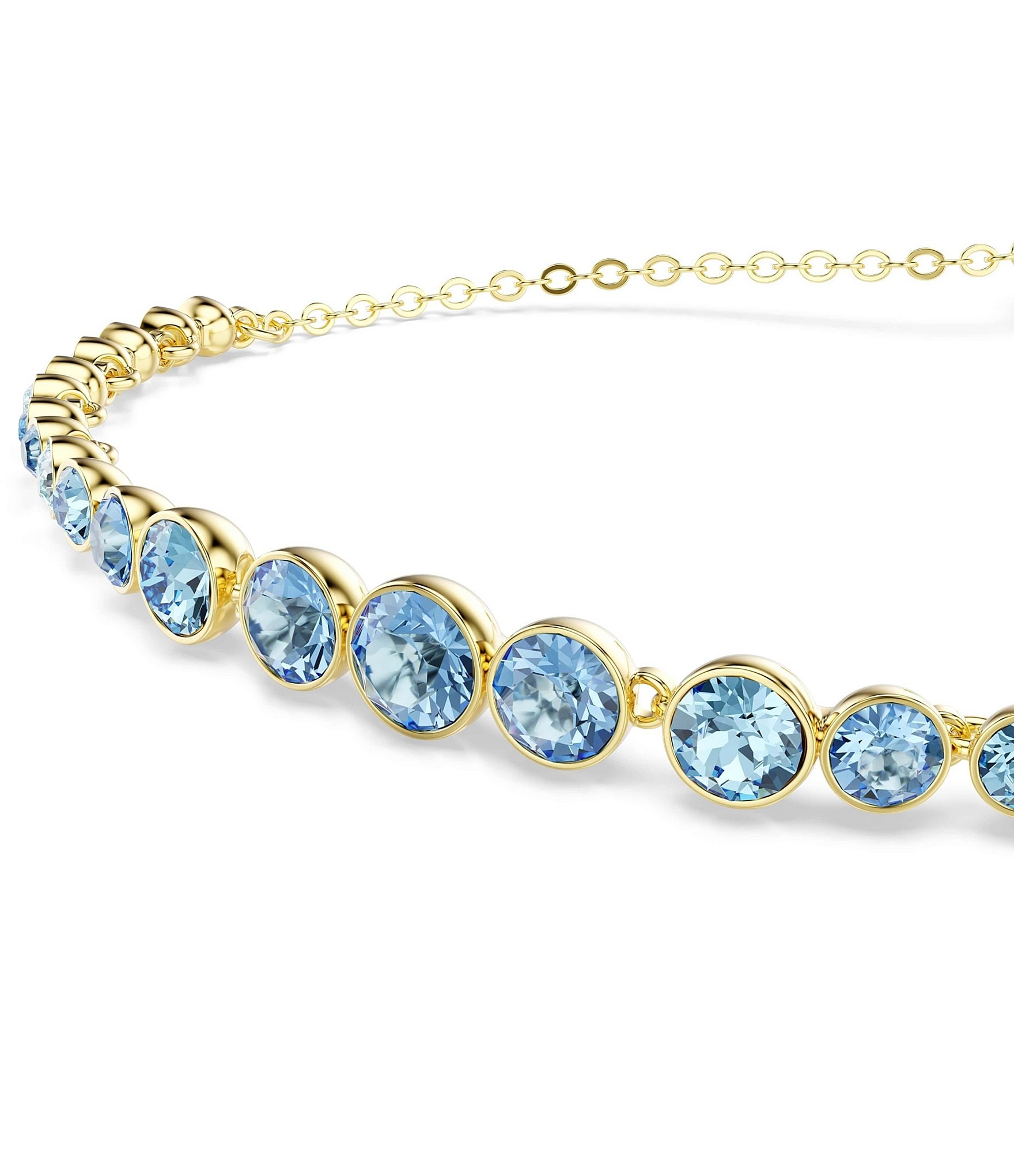 Swarovski Imber Blue Round Cut CZ Adjustable Bracelet