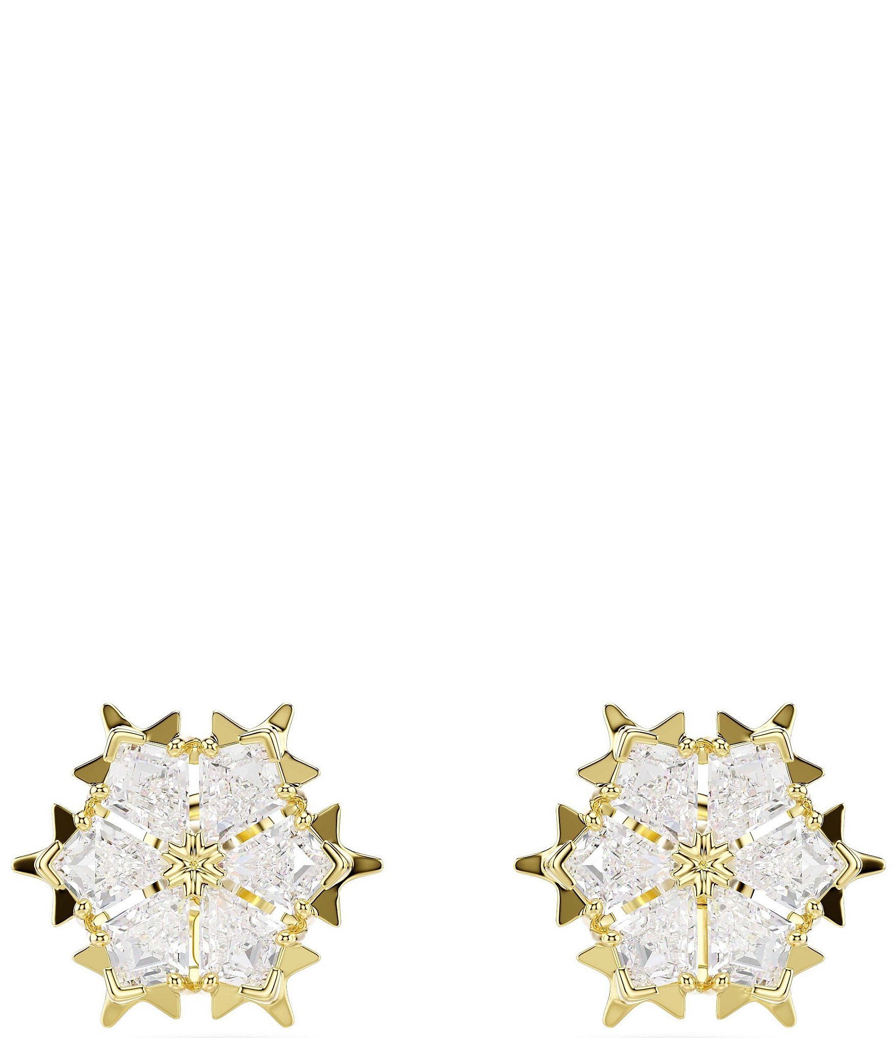 Swarovski Magic Snowflake Mixed Cut CZ Stud Earrings