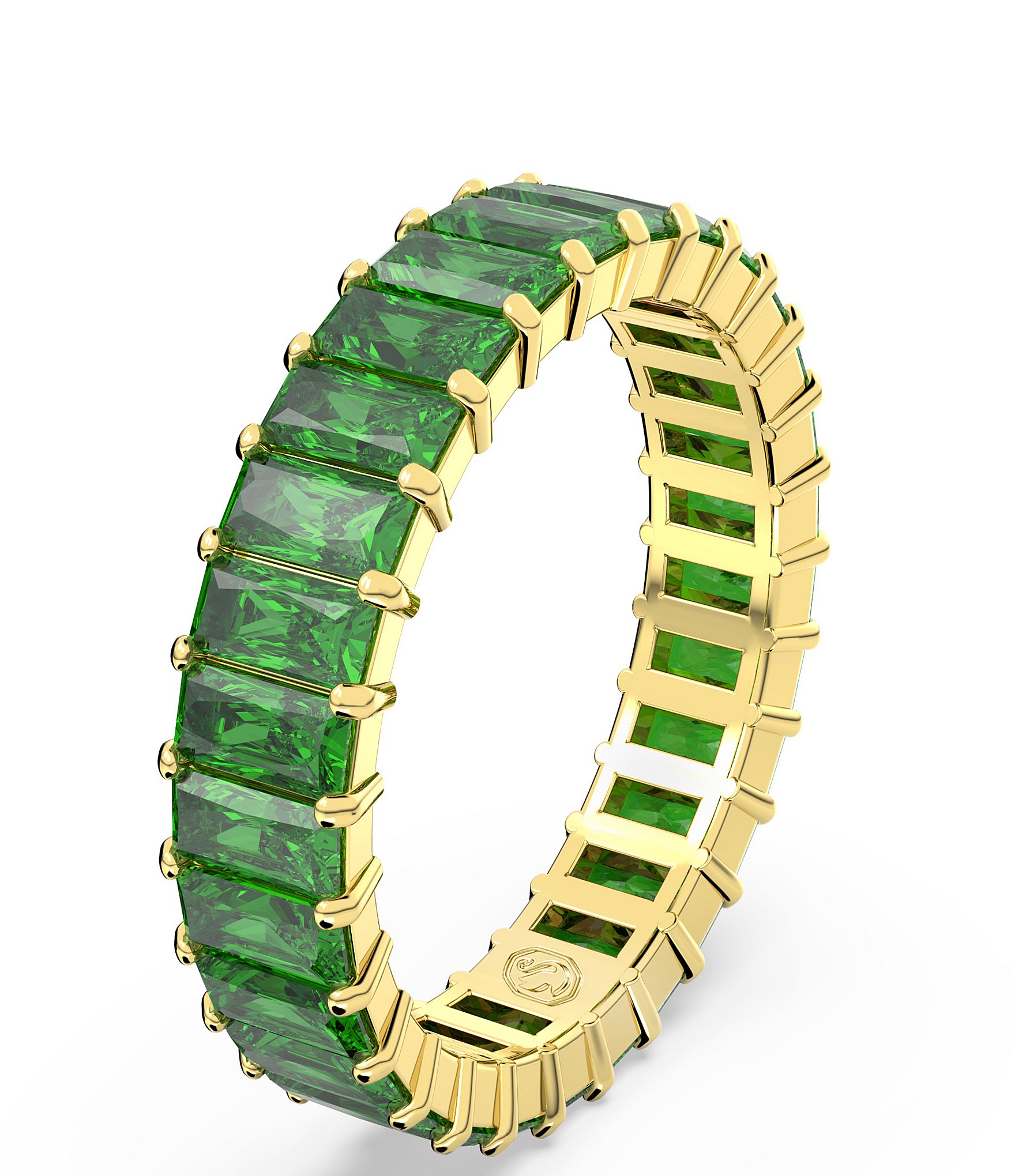 Swarovski Matrix Collection Crystal Green Baguette Cut Band Ring