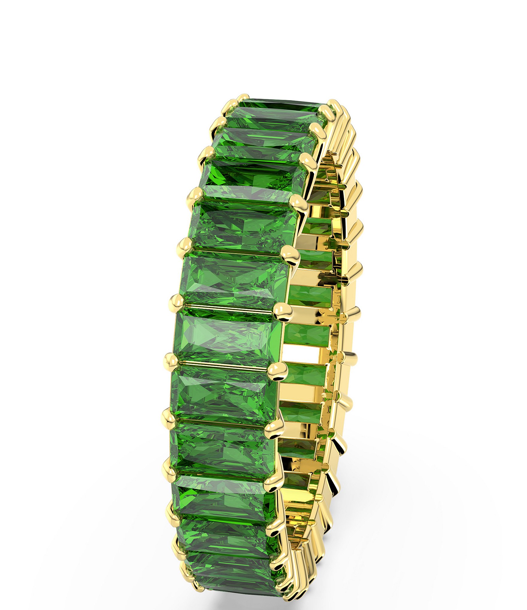 Swarovski Matrix Collection Crystal Green Baguette Cut Band Ring