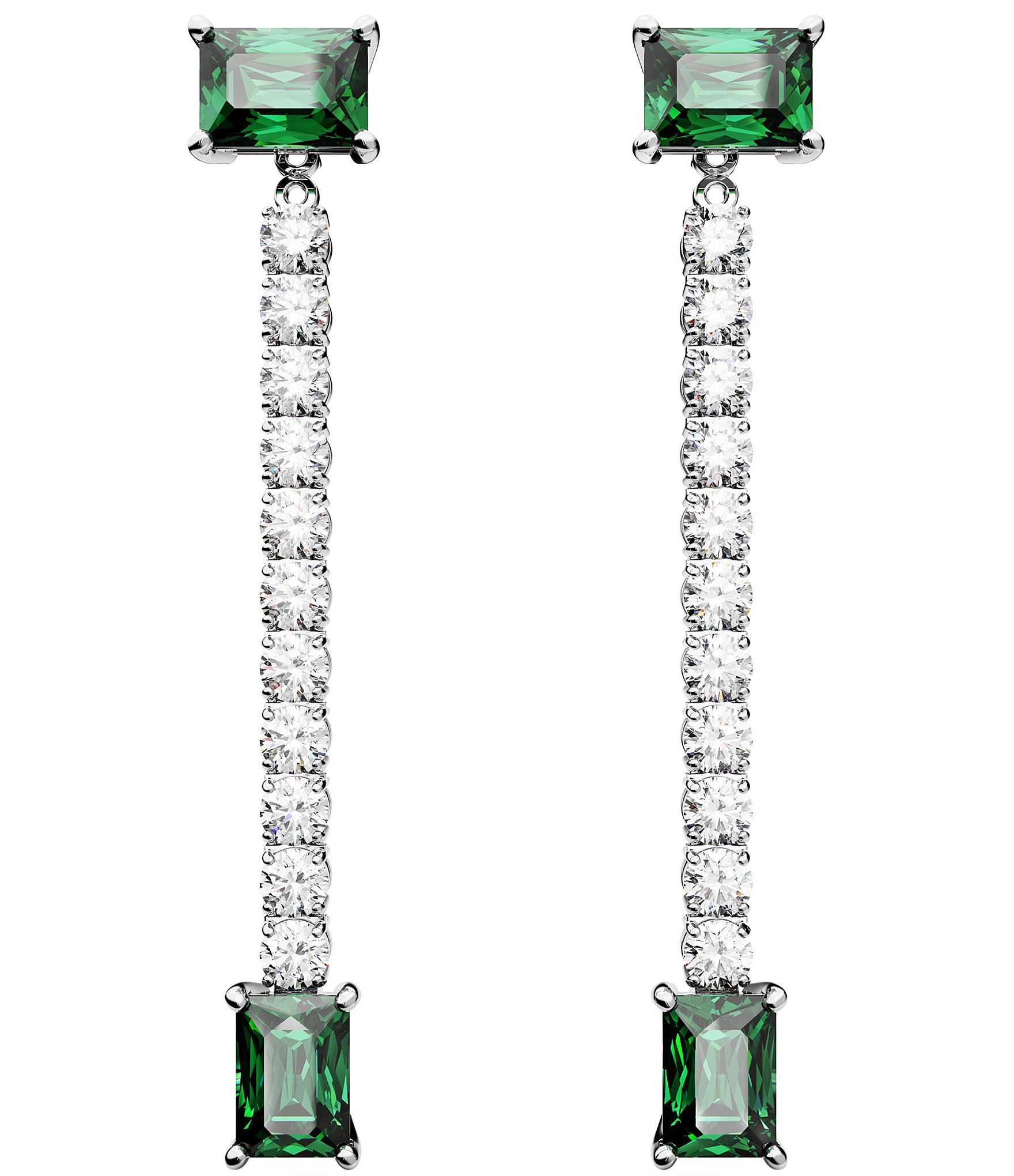 Swarovski Matrix Collection Green Mixed Crystal Cut Drop Earrings