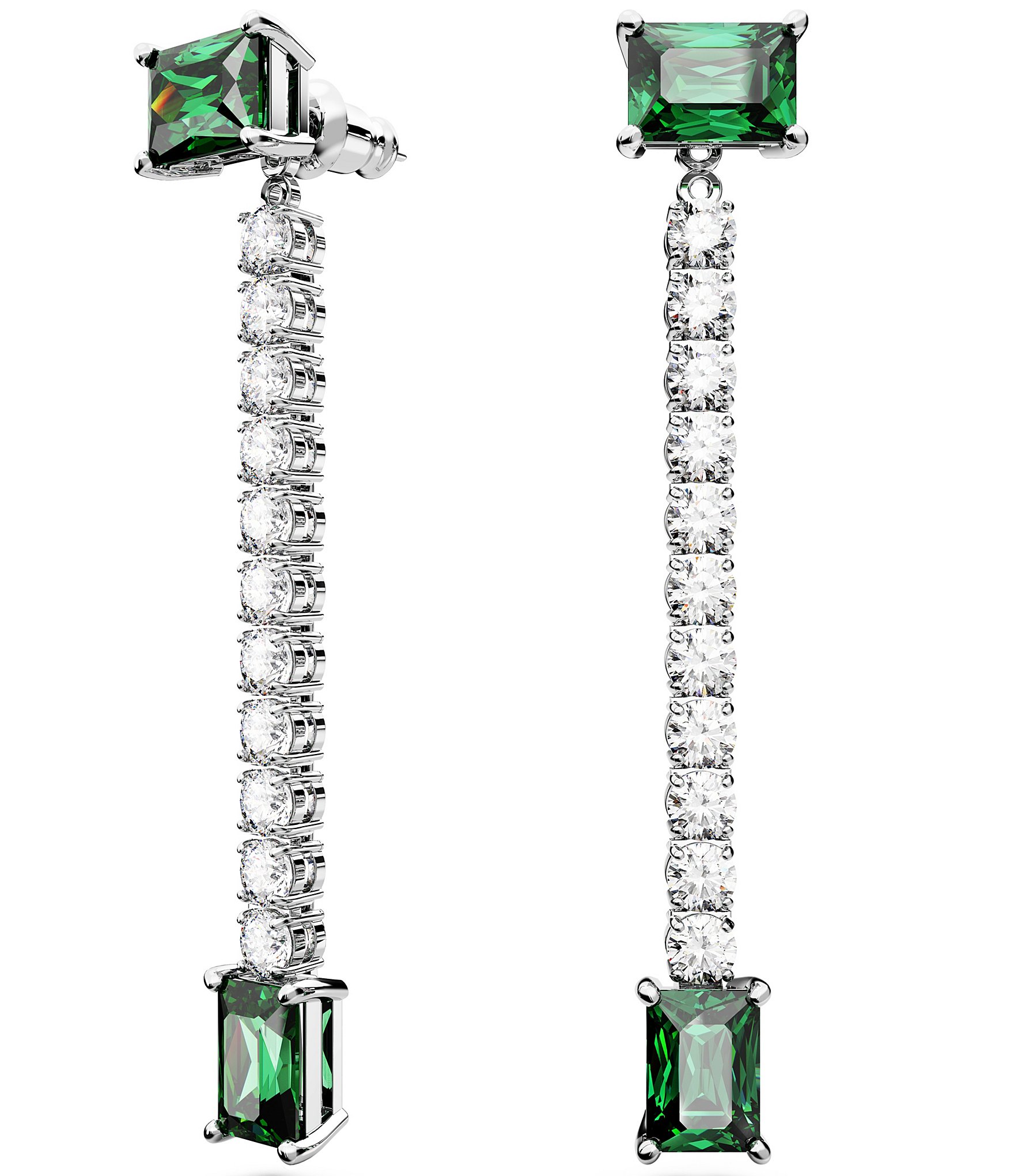 Swarovski Matrix Collection Green Mixed Crystal Cut Drop Earrings