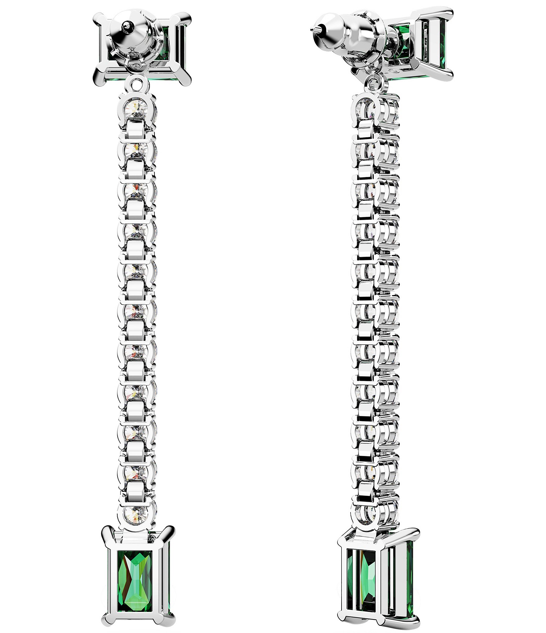 Swarovski Matrix Collection Green Mixed Crystal Cut Drop Earrings