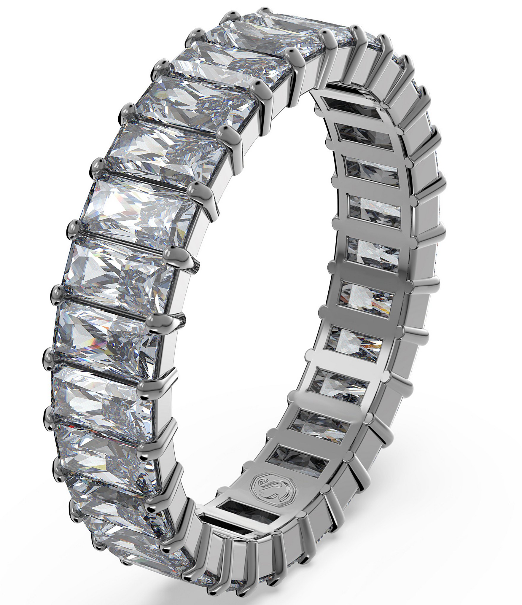 Swarovski Matrix Collection Grey Baguette Cut Band Ring