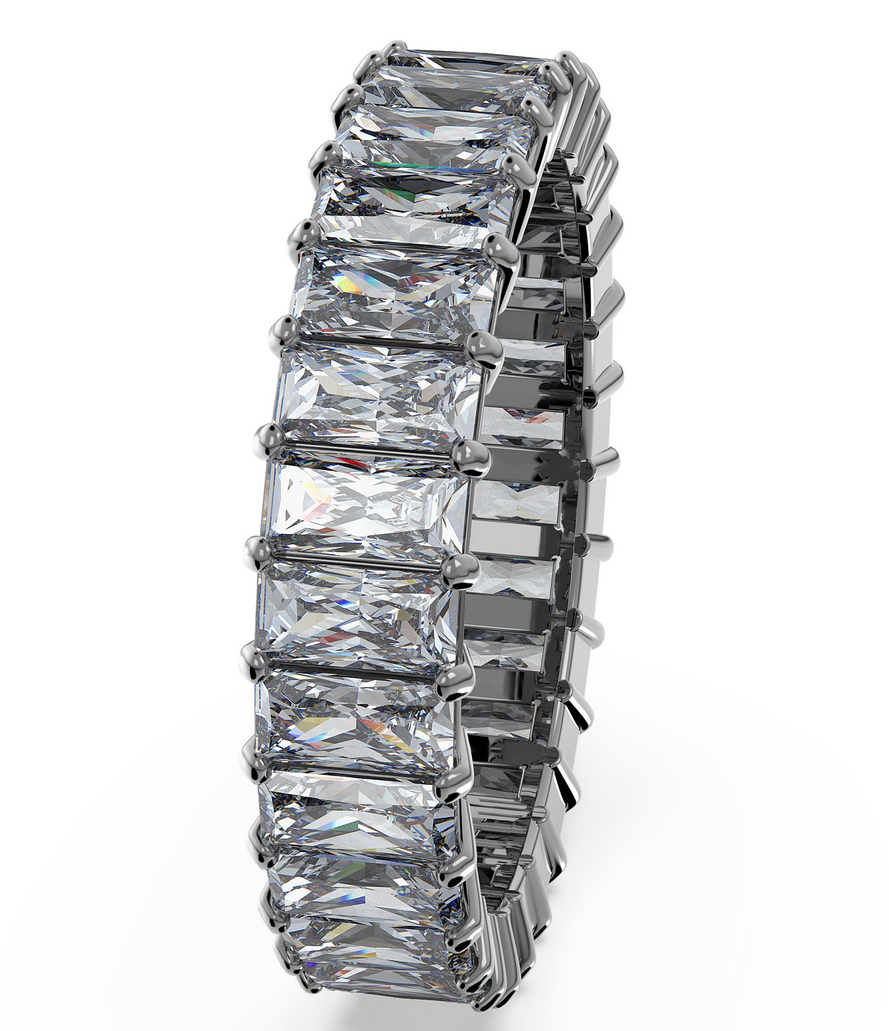 Swarovski Matrix Collection Grey Baguette Cut Band Ring