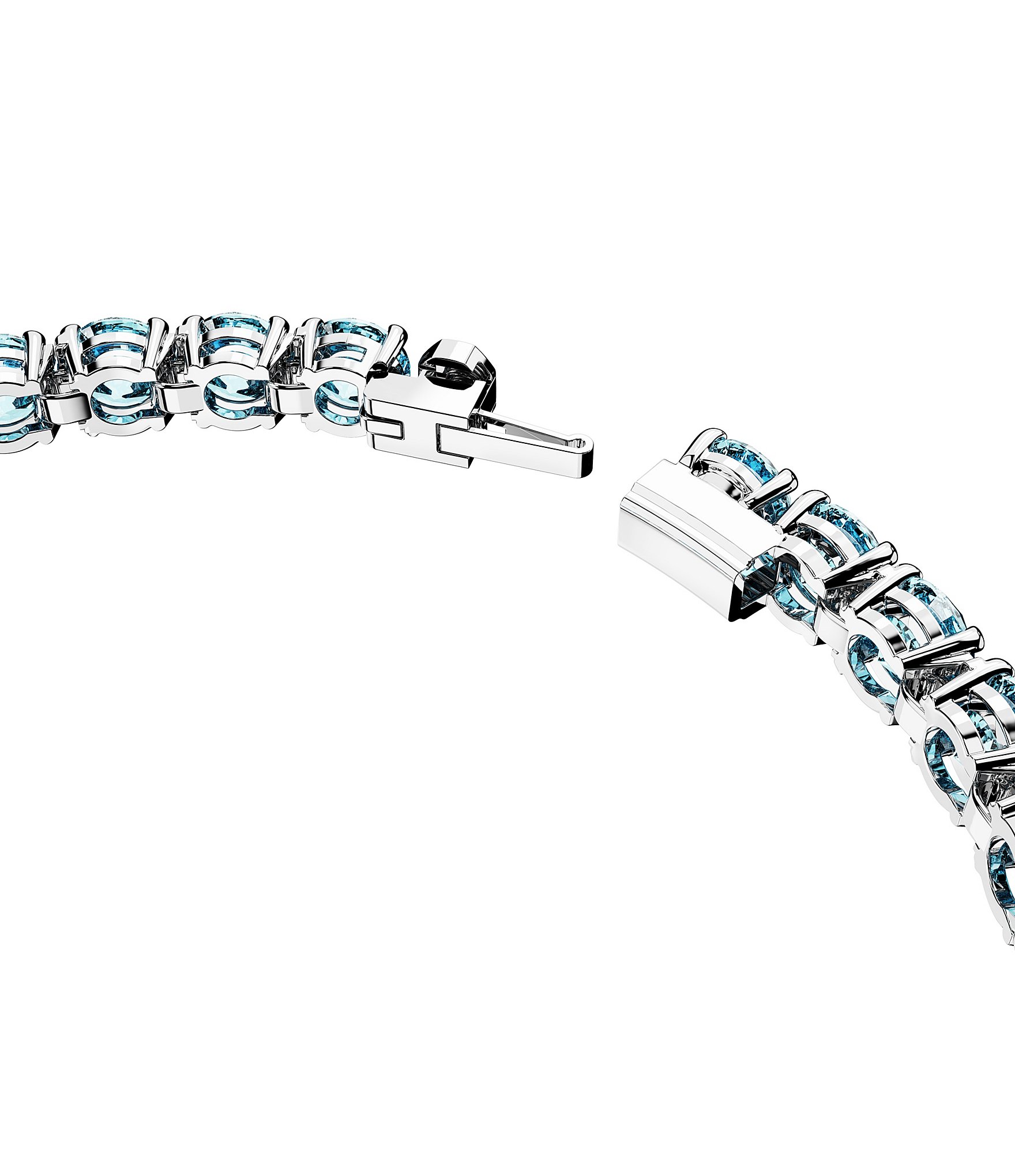 Swarovski Matrix Collection Blue Rhodium-Plated Tennis Crystal Line Bracelet