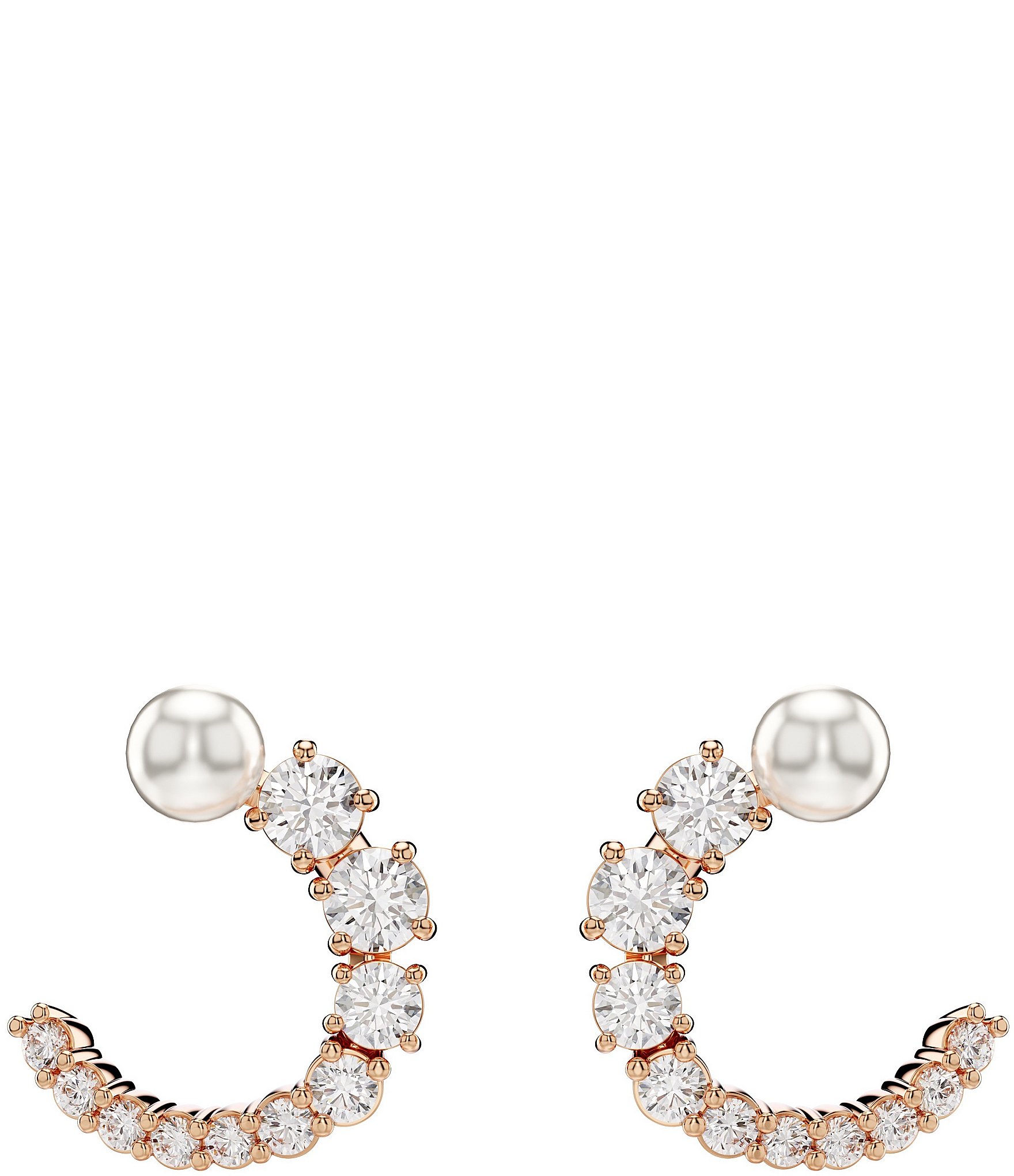 Swarovski Matrix Crystal Pearl Hoop Earrings