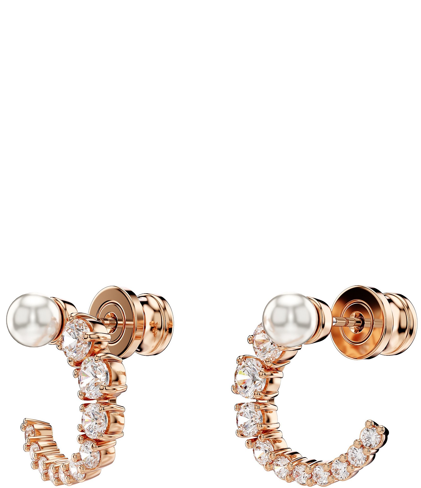 Swarovski Matrix Crystal Pearl Hoop Earrings