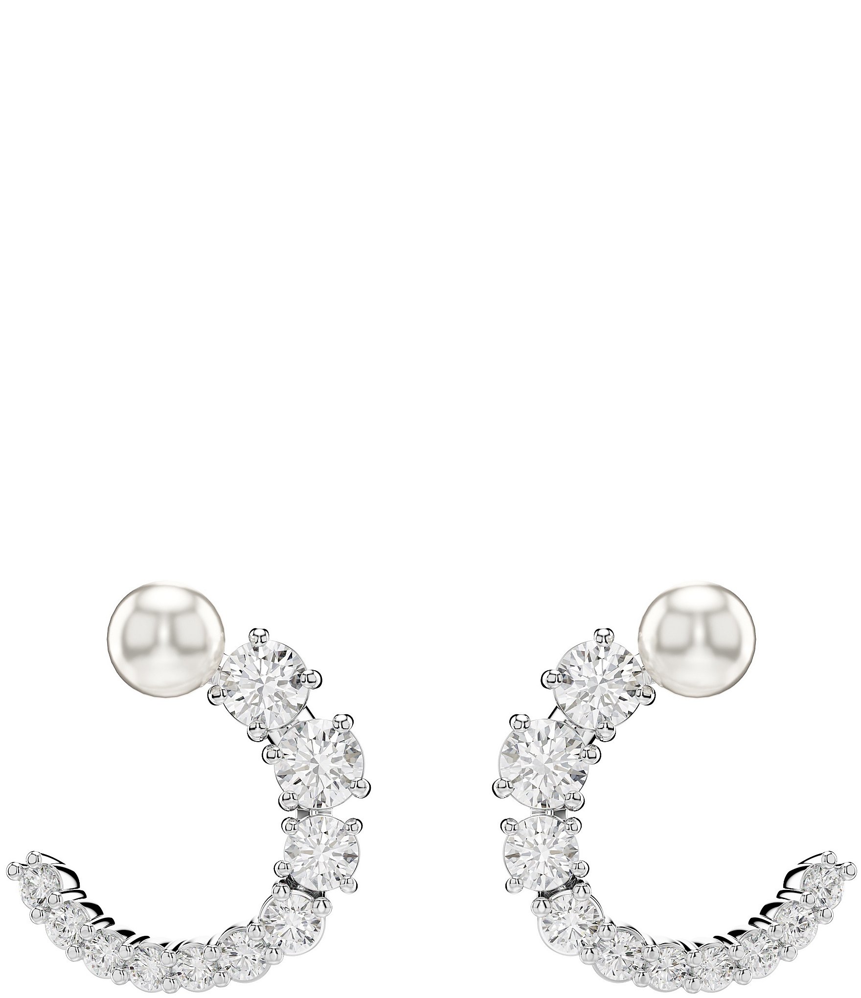 Swarovski Matrix Crystal Pearl Hoop Earrings