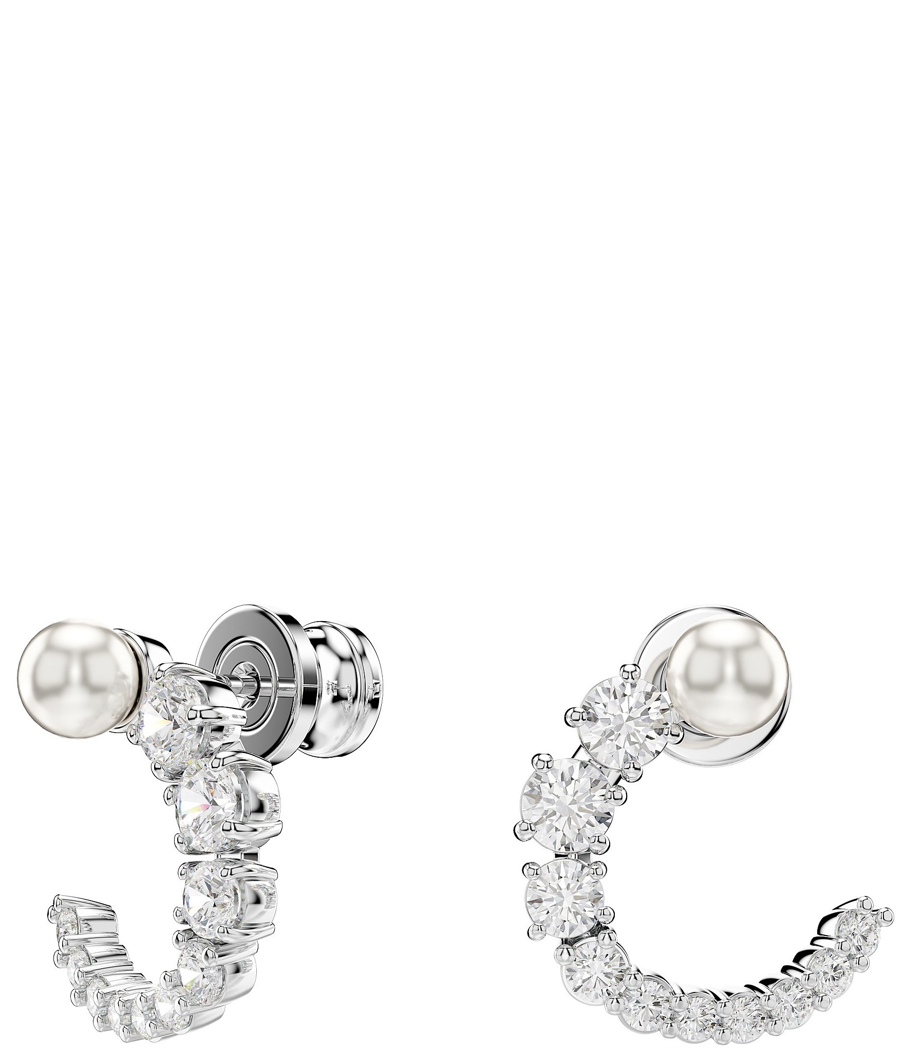 Swarovski Matrix Crystal Pearl Hoop Earrings