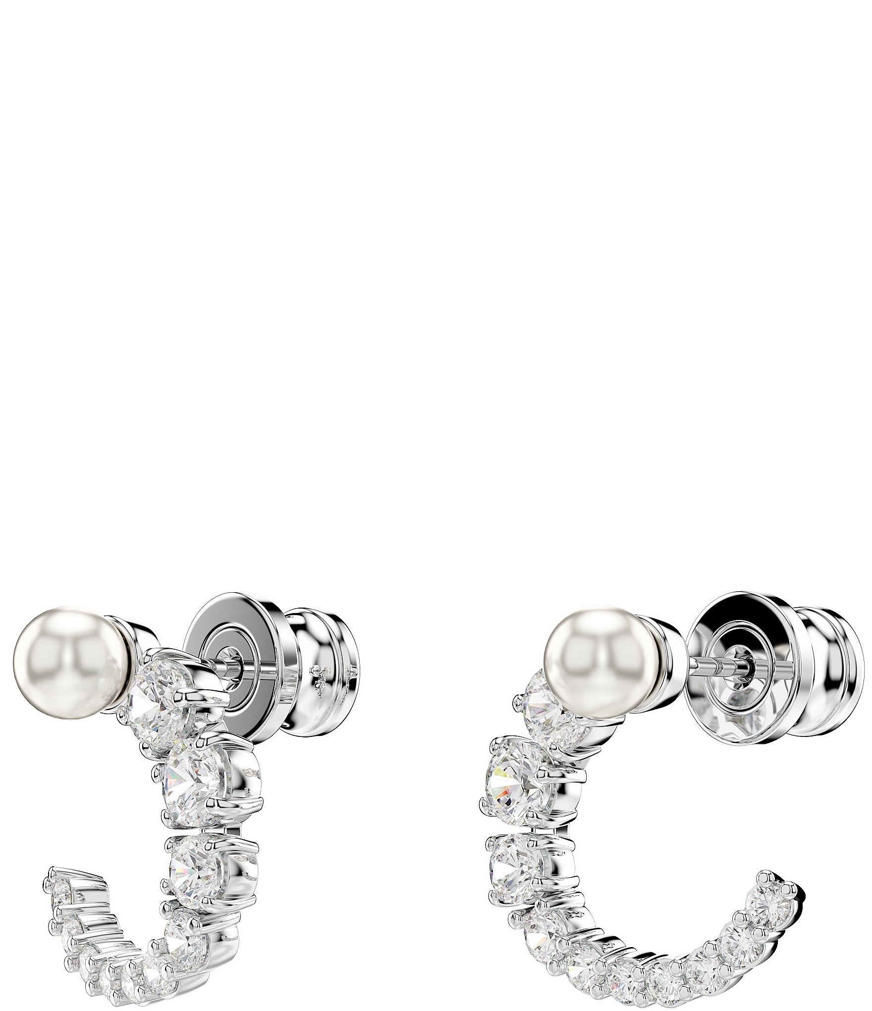 Swarovski Matrix Crystal Pearl Hoop Earrings