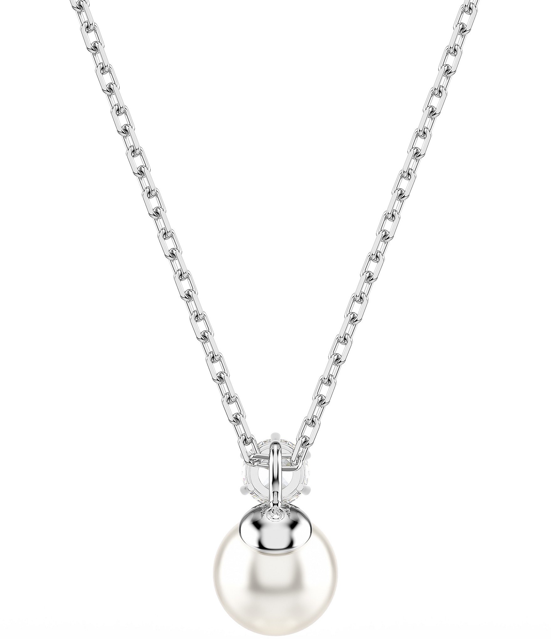 Swarovski Matrix Crystal Pearl Short Pendant Necklace