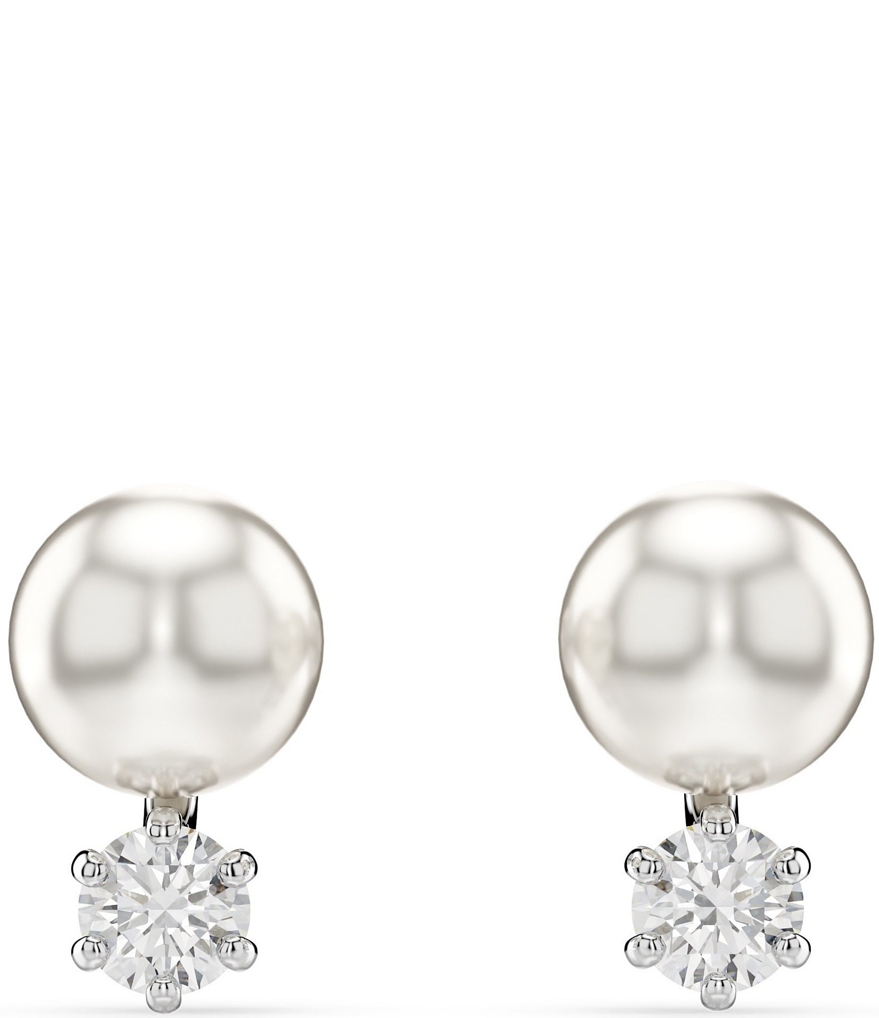 Swarovski Matrix Crystal Pearl Stud Earrings