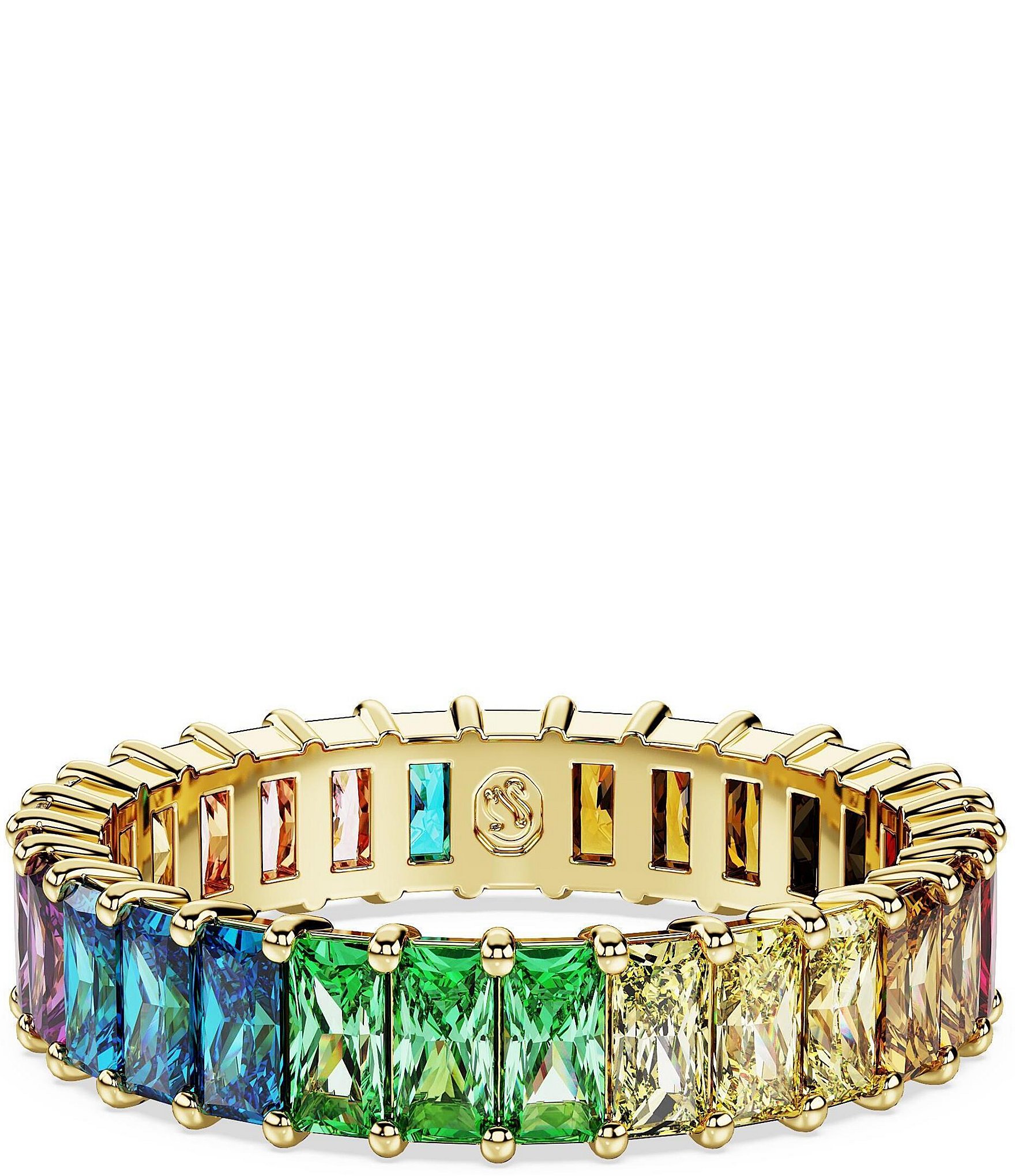 Swarovski Matrix Rainbow Crystal Baguette Band Ring