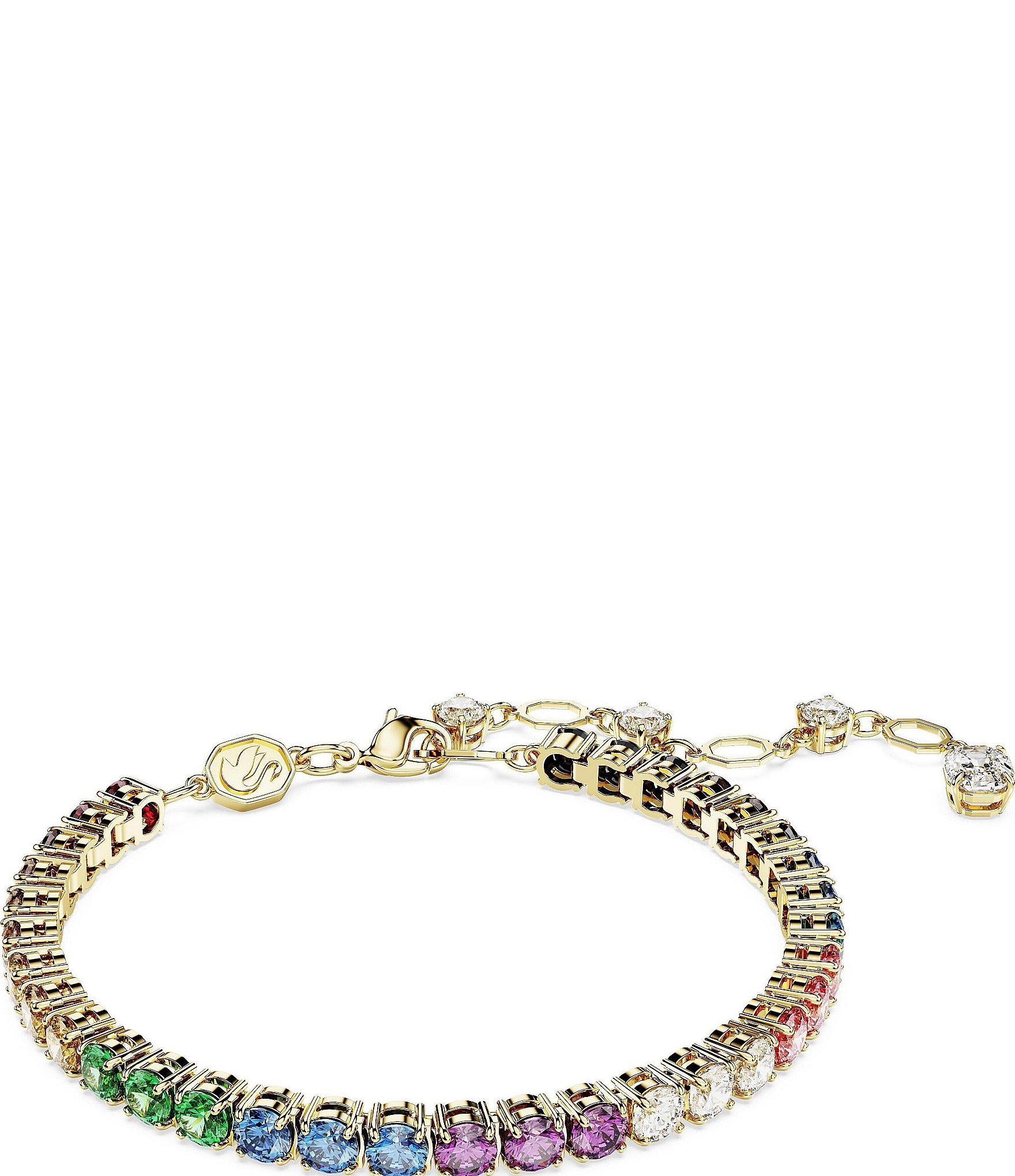 Swarovski Matrix Rainbow Crystal Round Cut Line Bracelet