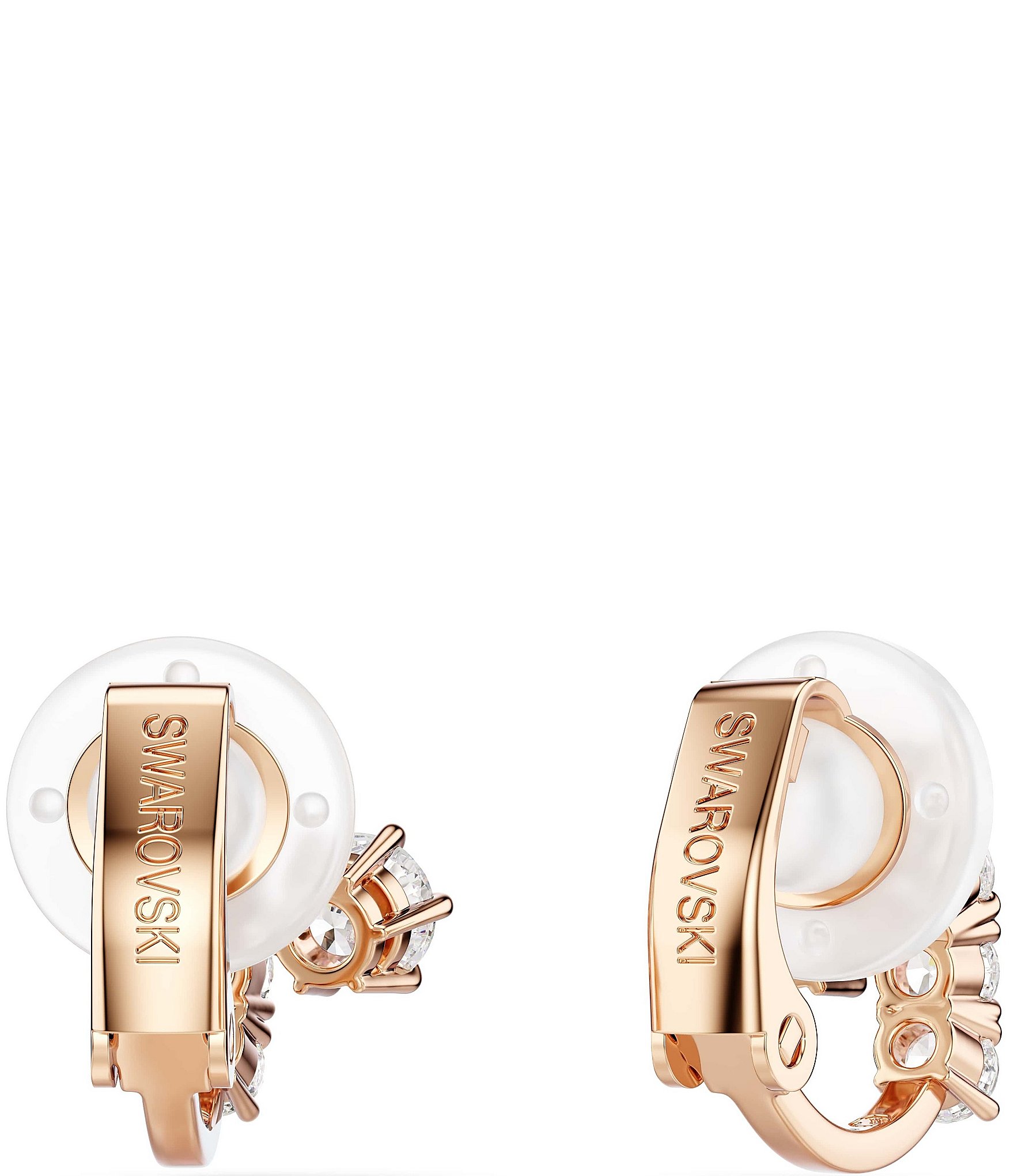 Swarovski Matrix Round Cut CZ Clip Stud Earrings