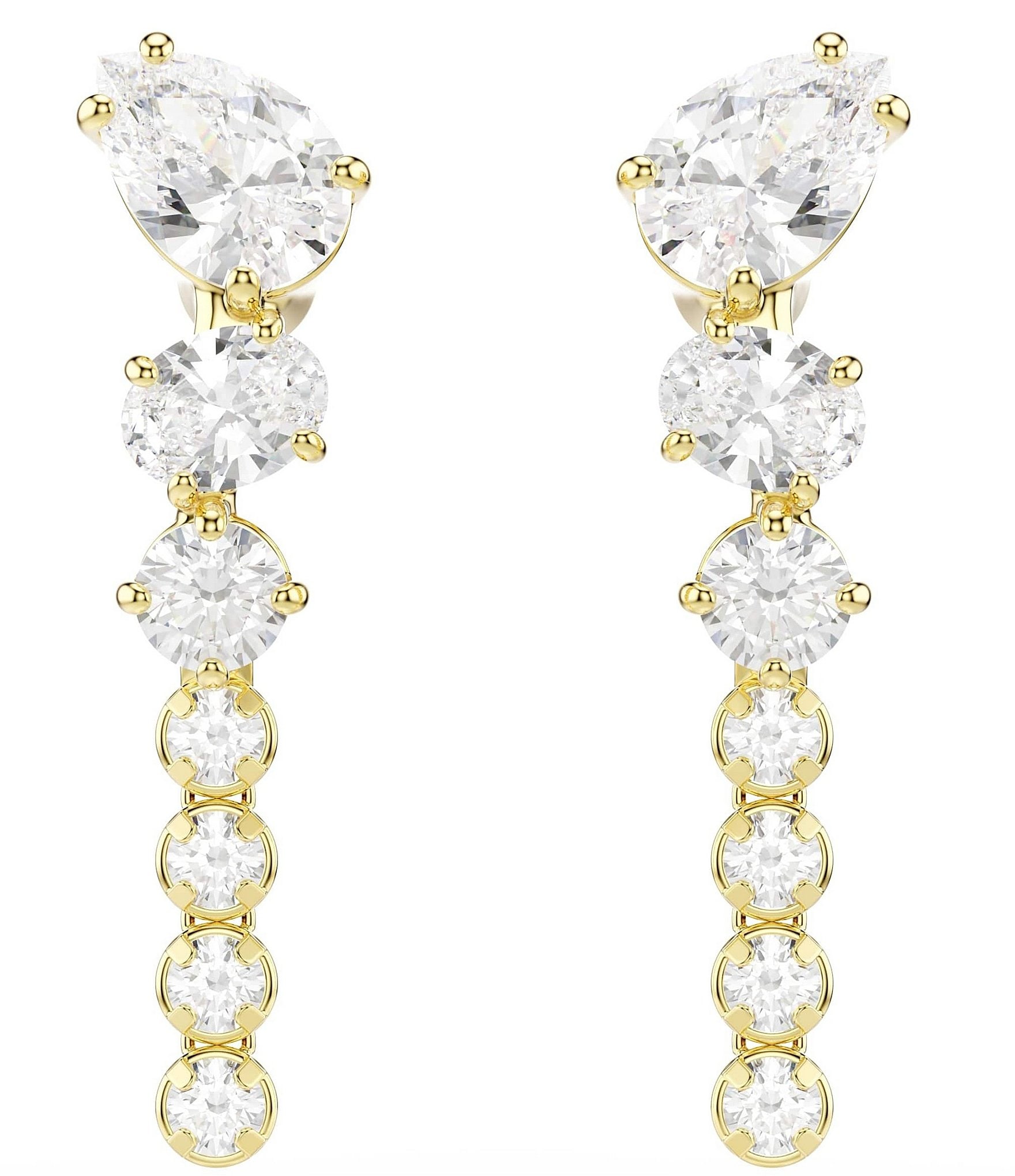 Swarovski Mesmera Mixed Cut CZ Drop Earrings