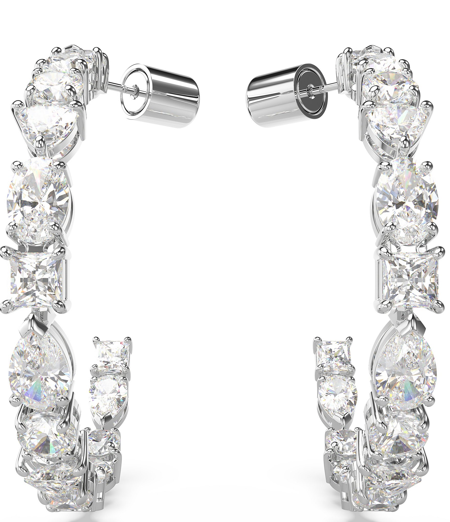 Swarovski Mesmera Mixed Cuts Crystal Hoop Earrings