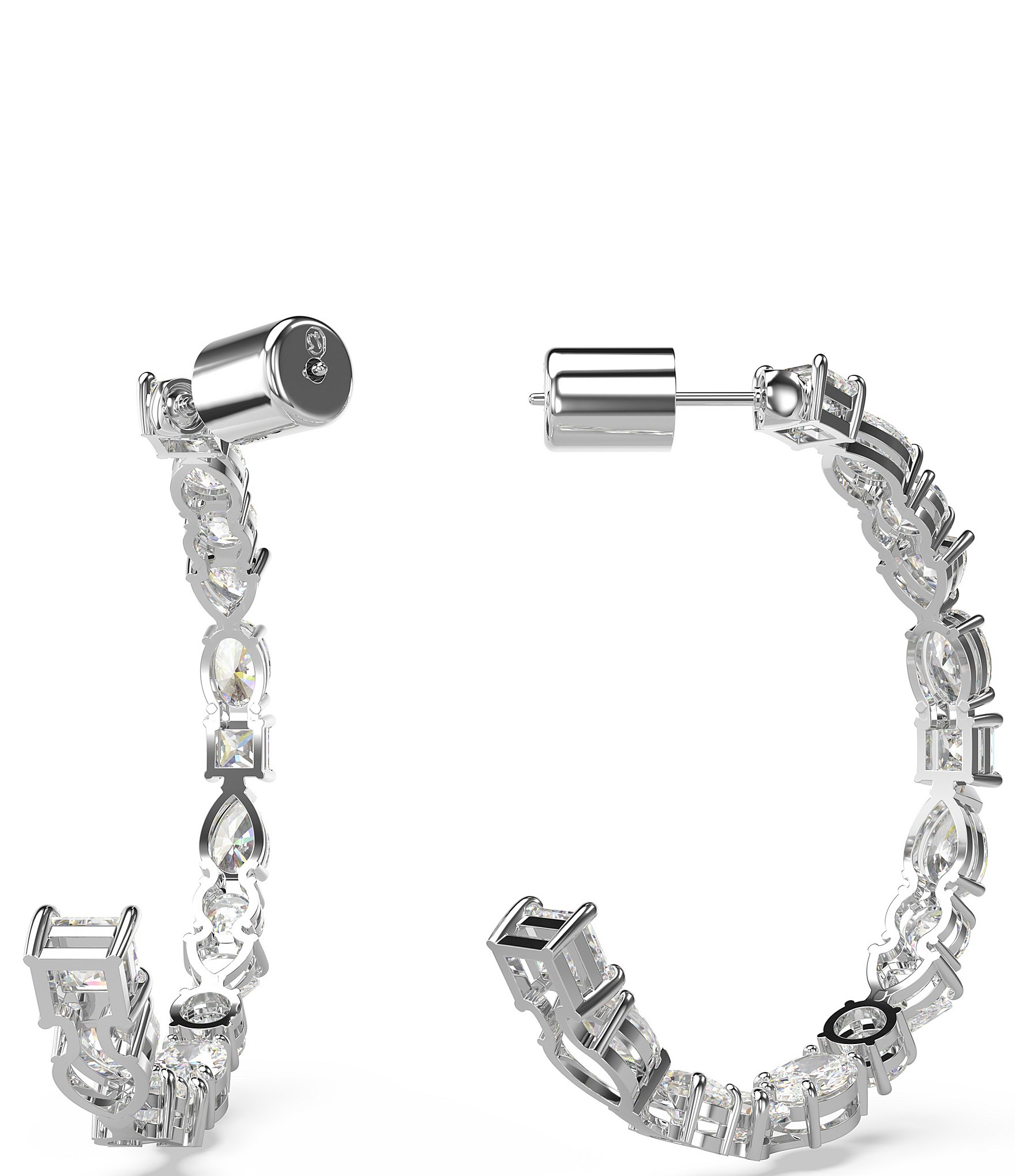 Swarovski Mesmera Mixed Cuts Crystal Hoop Earrings