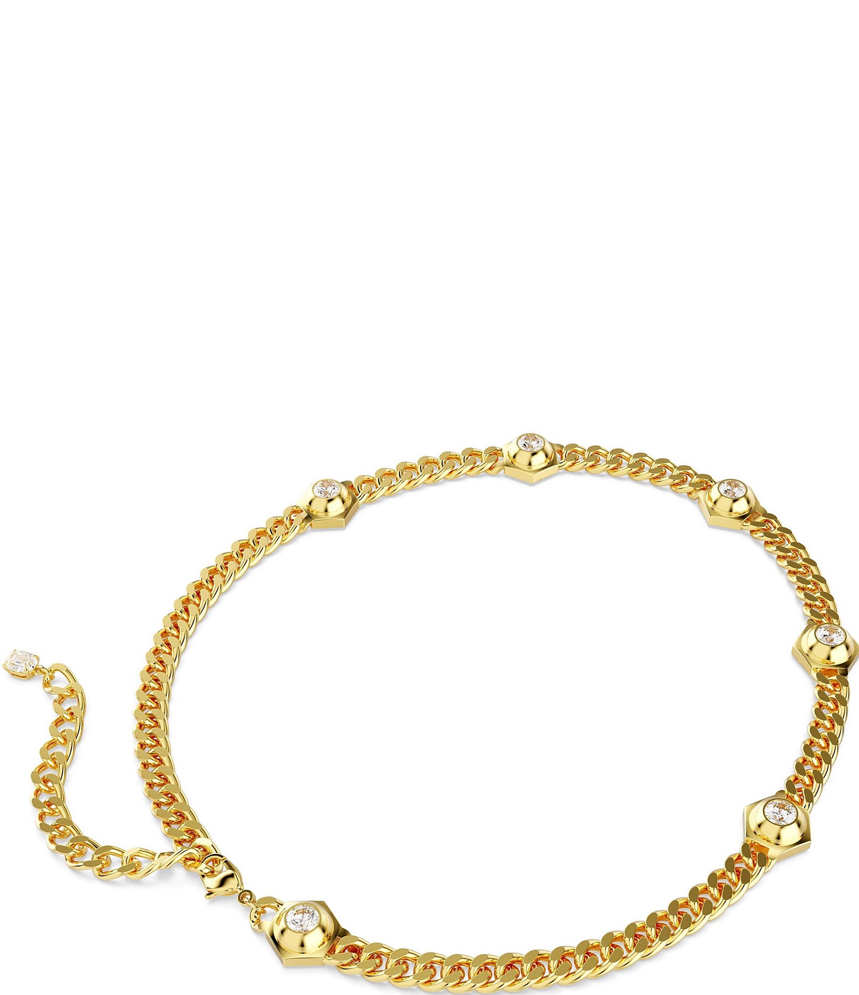 Swarovski Numina Crystal Round Cut Chain Collar Necklace