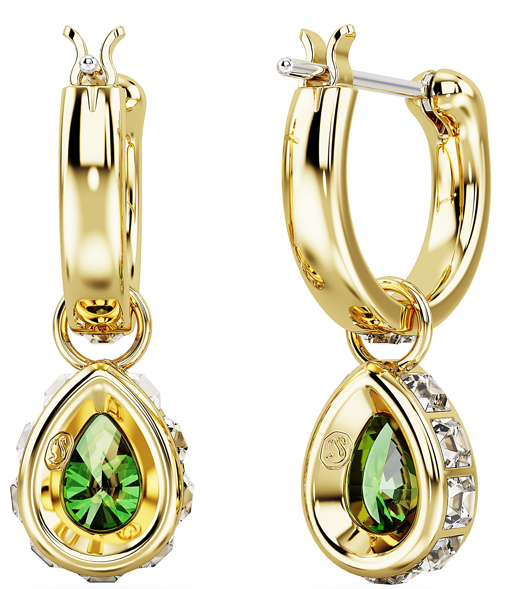 Swarovski Stilla Pear Cut Crystal Hoop Earrings