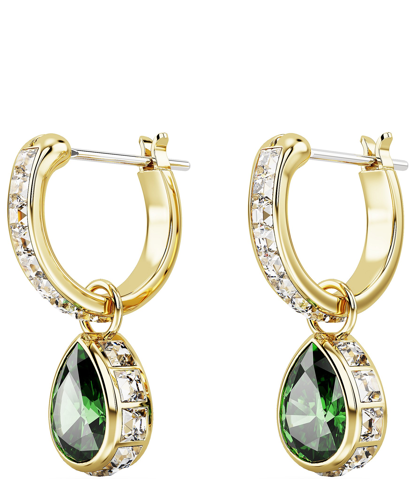 Swarovski Stilla Pear Cut Crystal Hoop Earrings