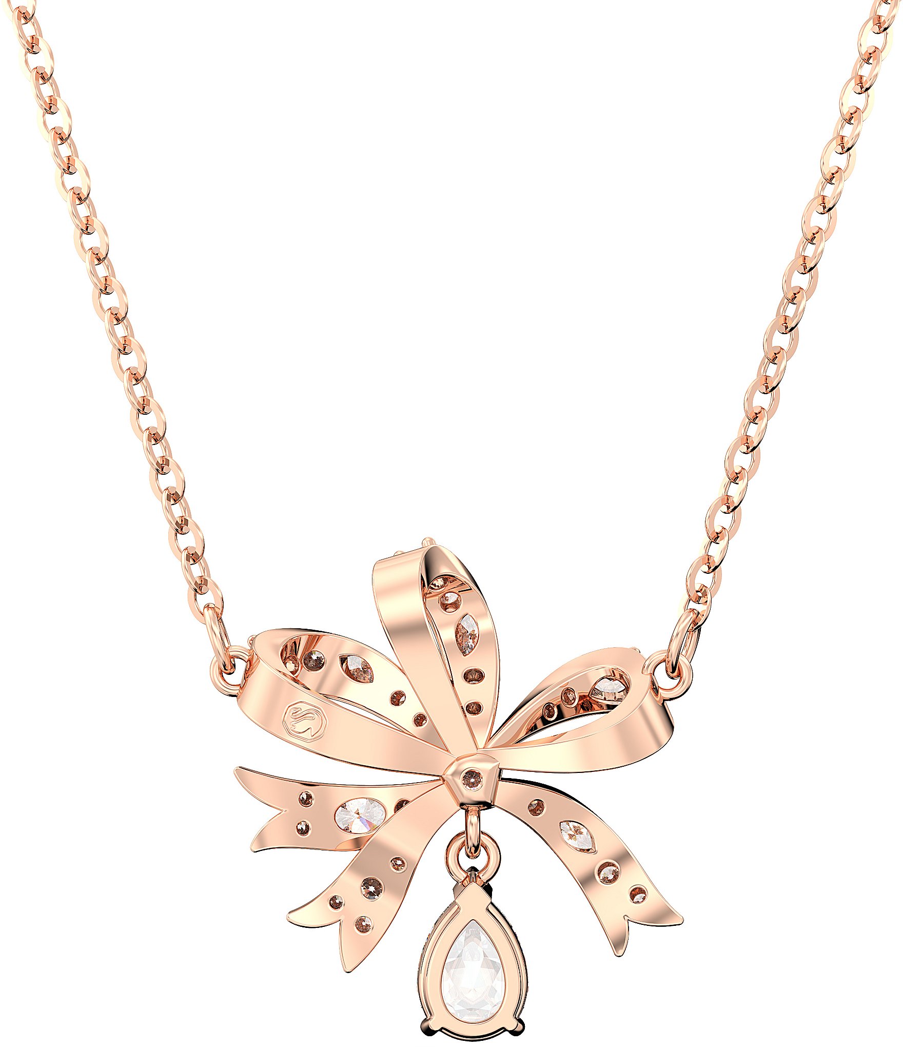 Swarovski Volta Collection Crystal Bow Short Pendant Necklace