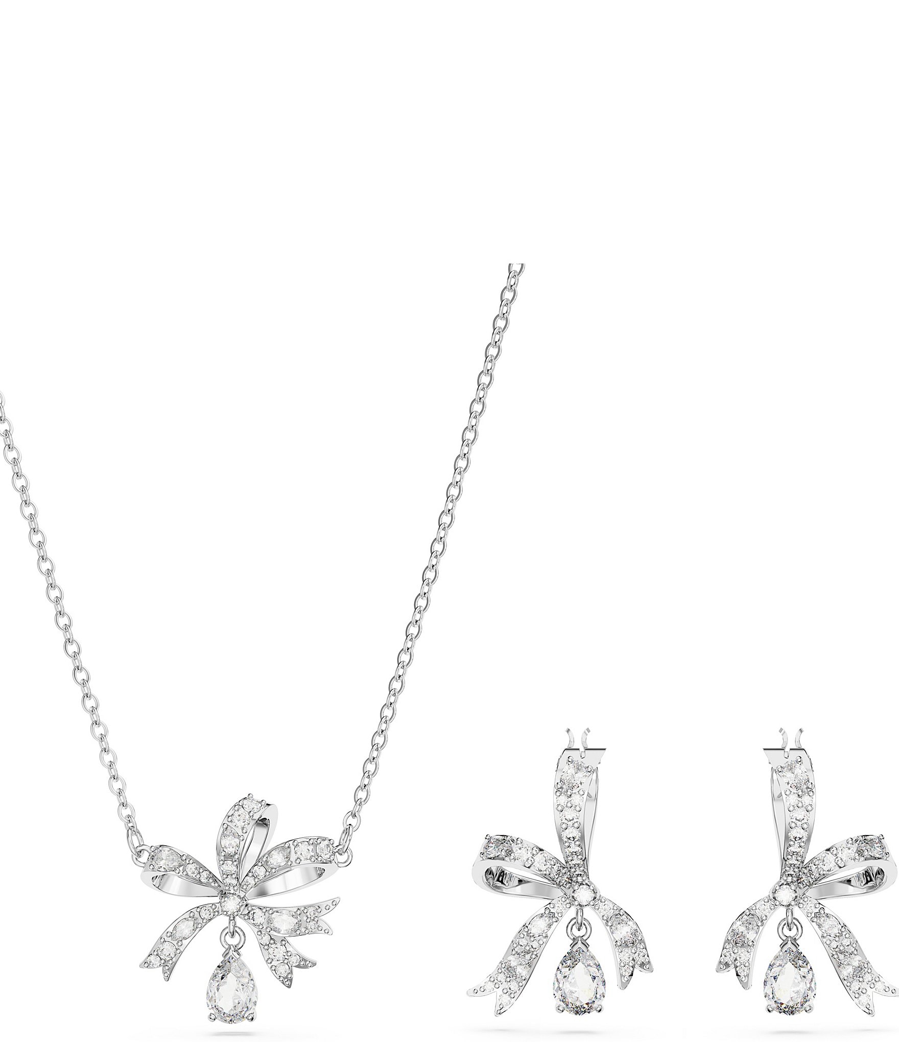 Silver Cubic Zirconia Necklace and Earring Set for Women – Hollywood  Sensation®
