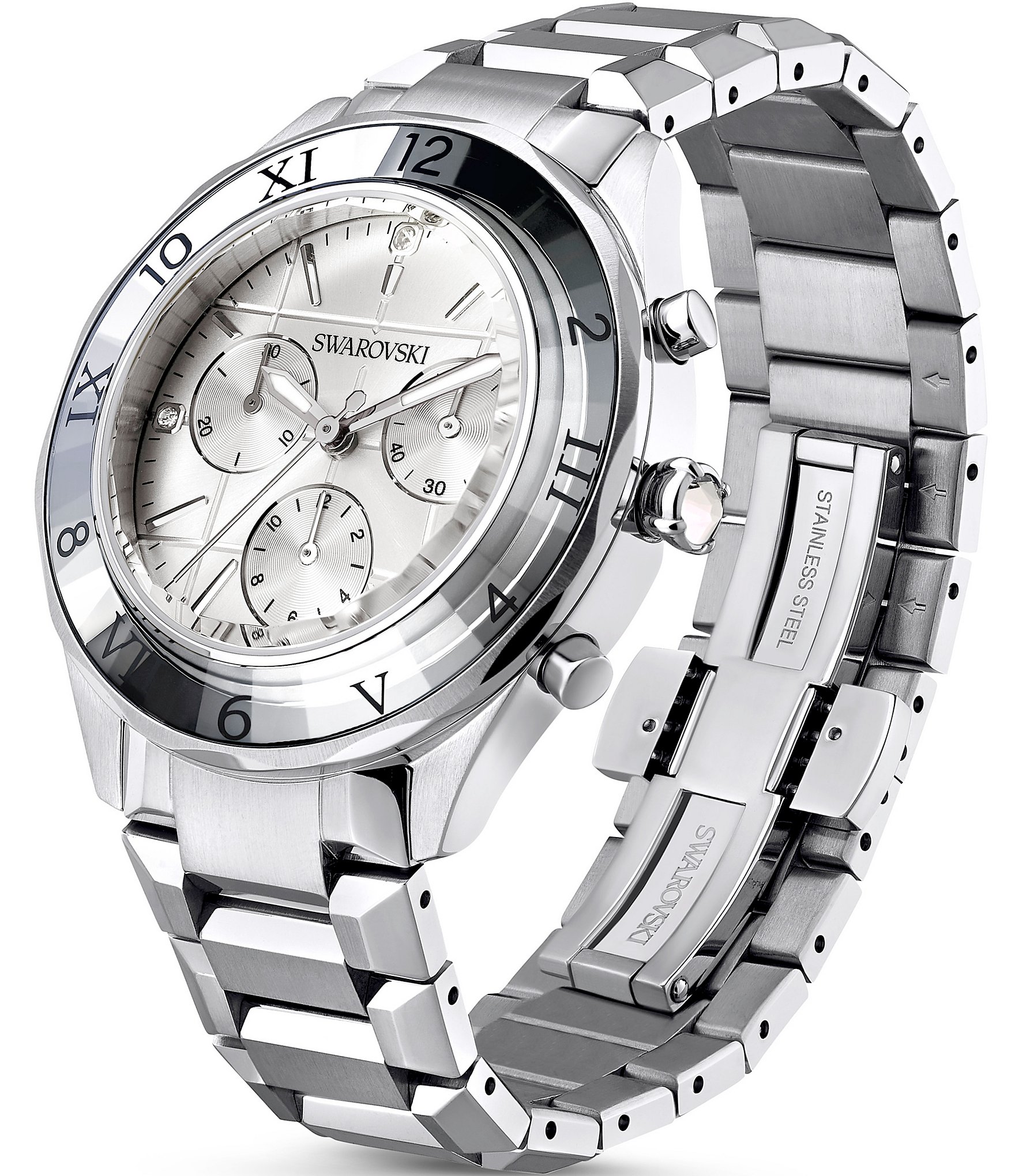 Swarovski Women's Dextera Analog Silver Stainless Steel Chronograph Bracelet Watch