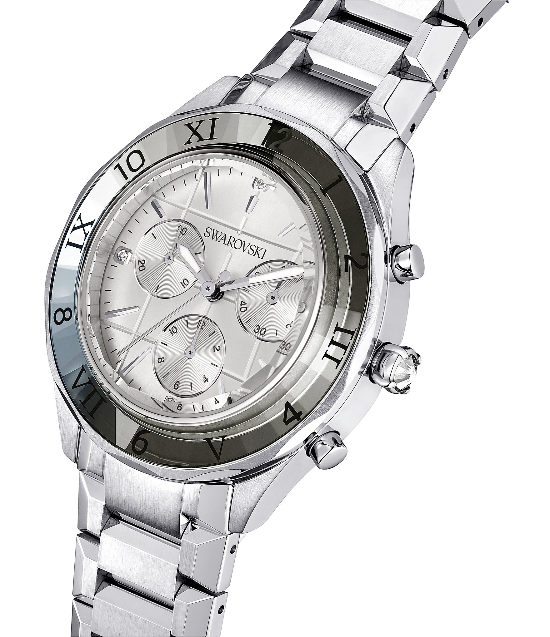 Swarovski Women's Dextera Analog Silver Stainless Steel Chronograph Bracelet Watch