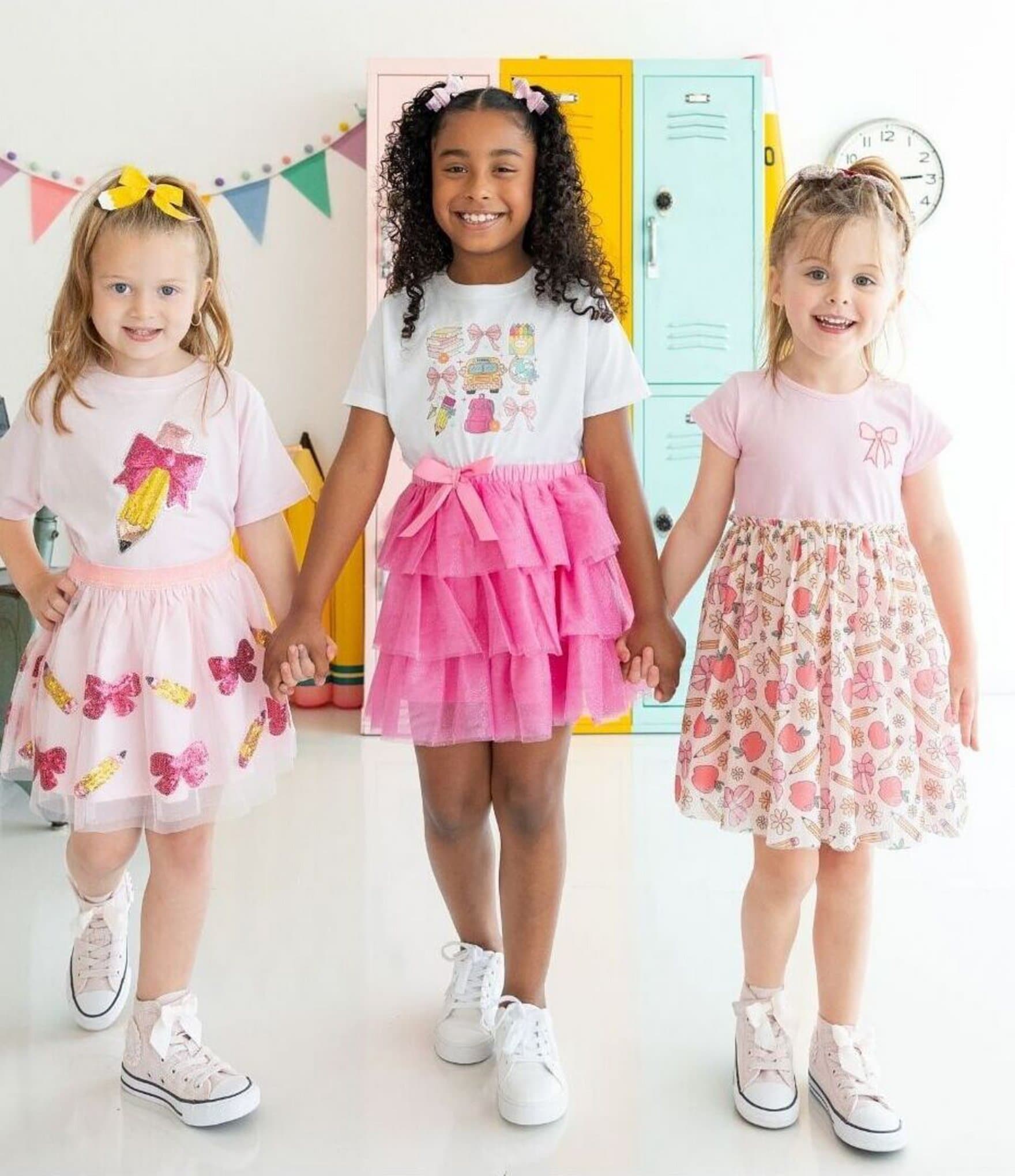 Sweet Wink Little/Big Girls Back To School Cutie Sequin Tutu Skirt