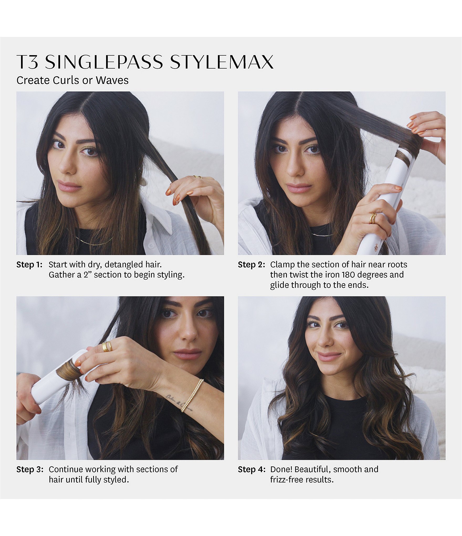 T3 SinglePass StyleMax Professional 1#double; Flat Iron with Automated Heat